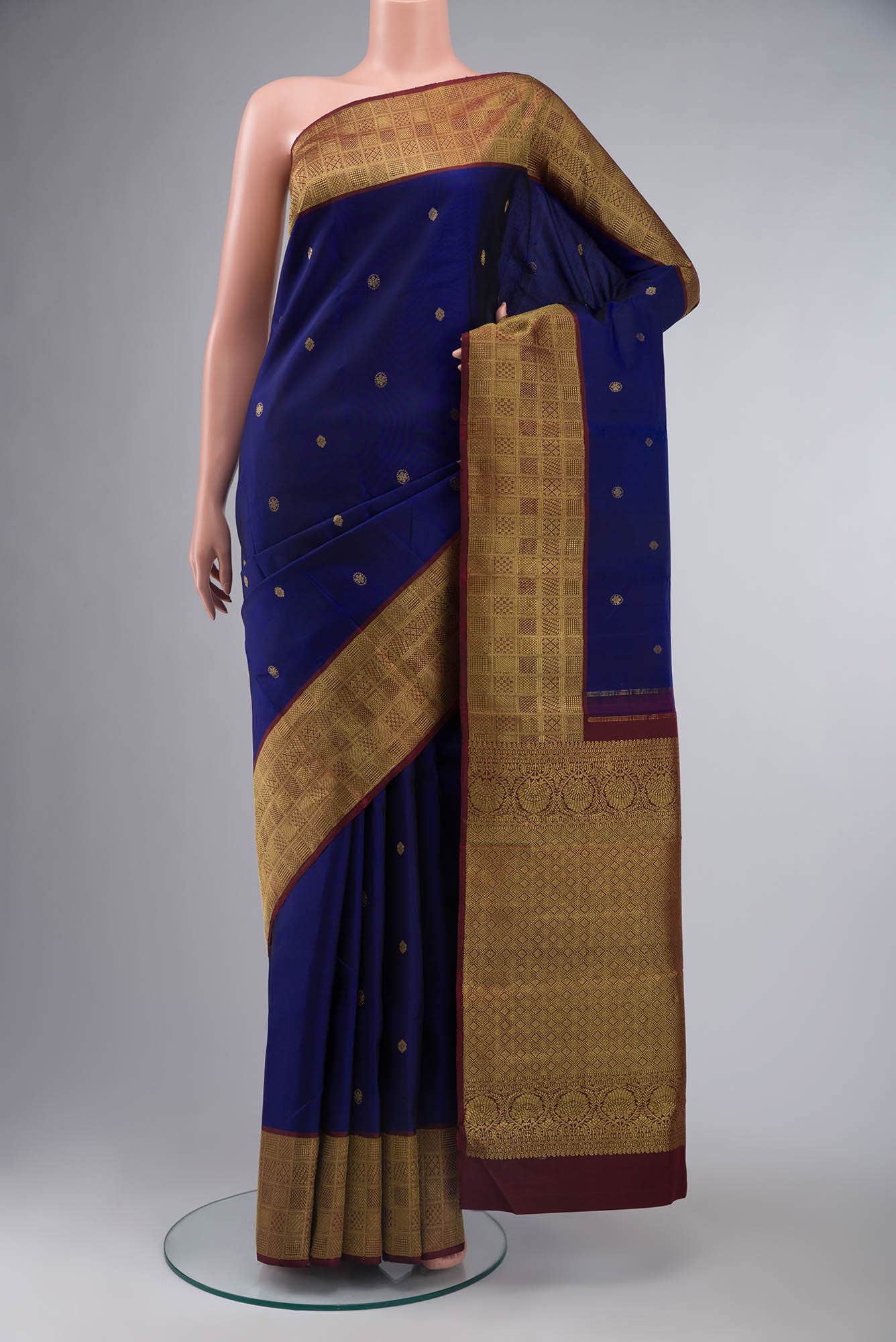 Blue Kanchipuram Silk Saree