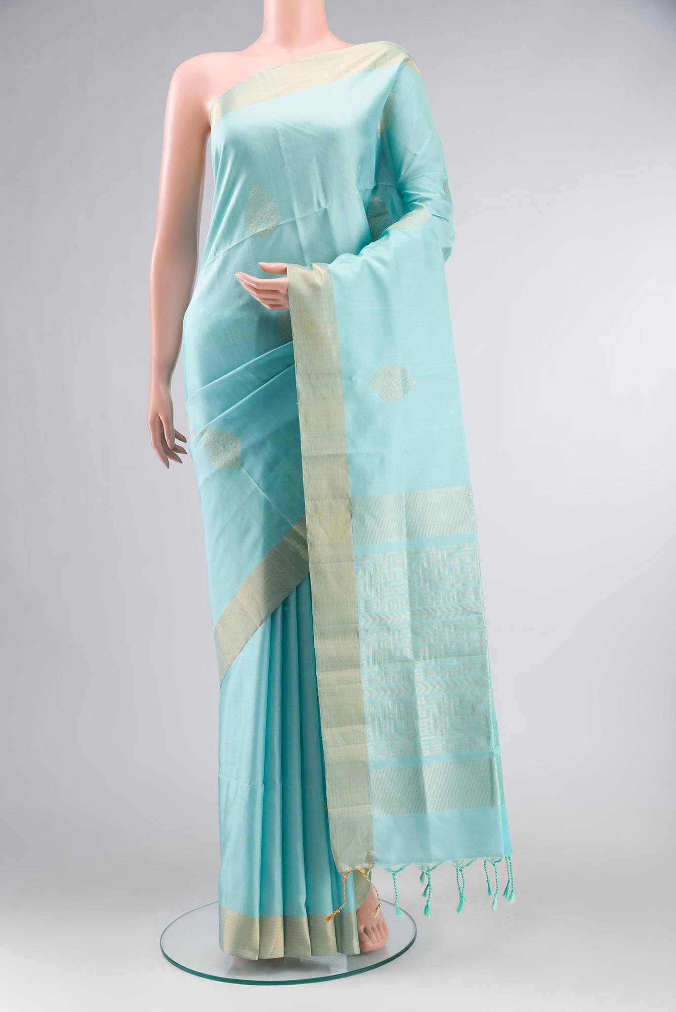 Sea Green Soft Silk Saree