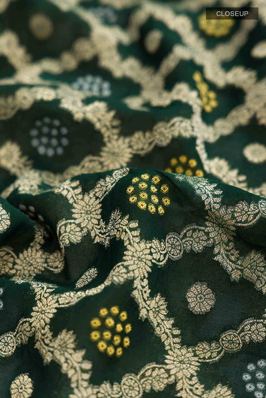 Green Blended Banarasi Georgette Saree