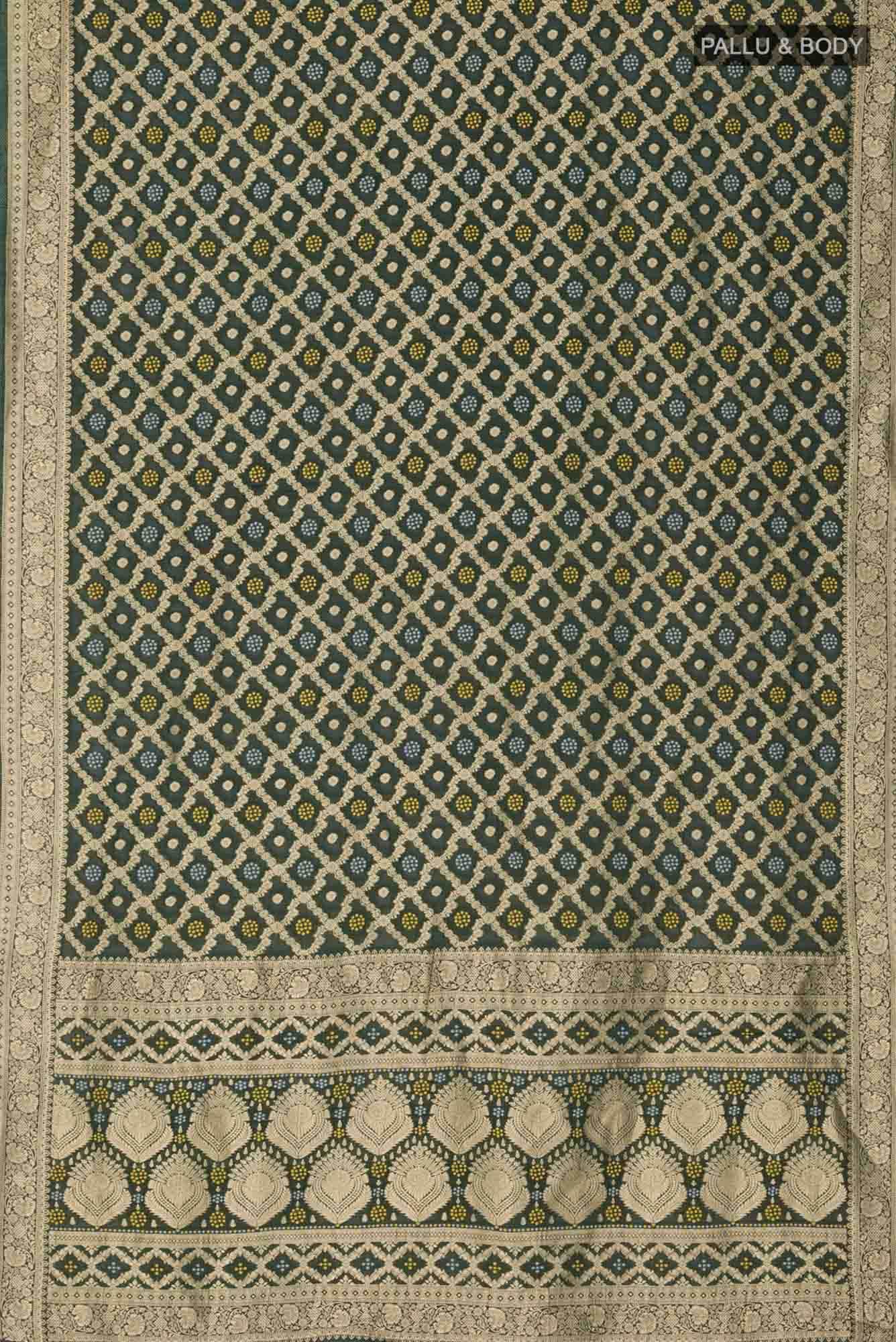 Green Blended Banarasi Georgette Saree