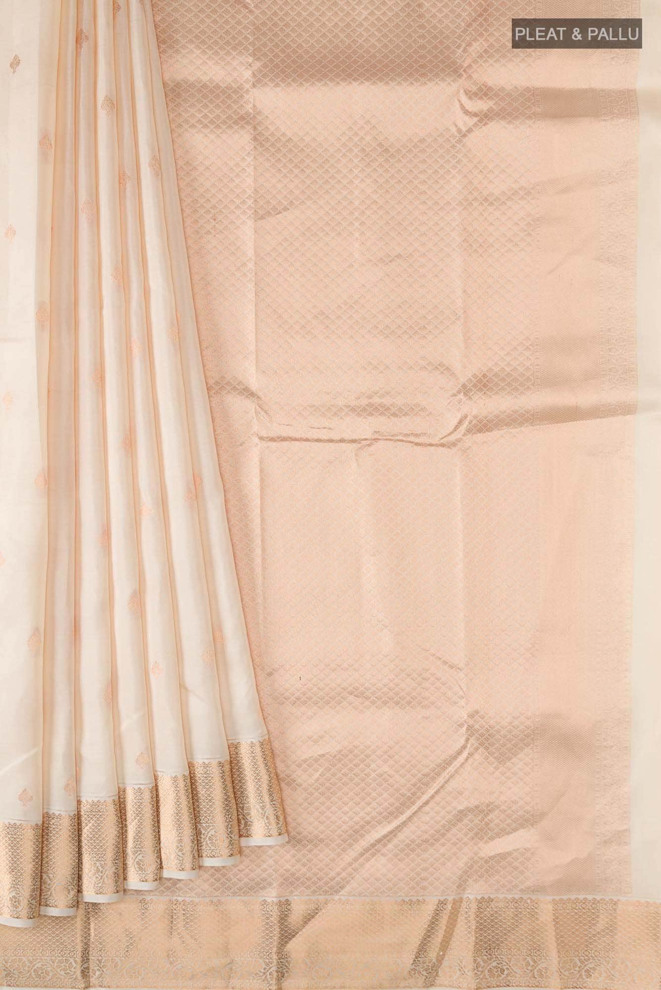 Cream Kanchipuram Silk Saree