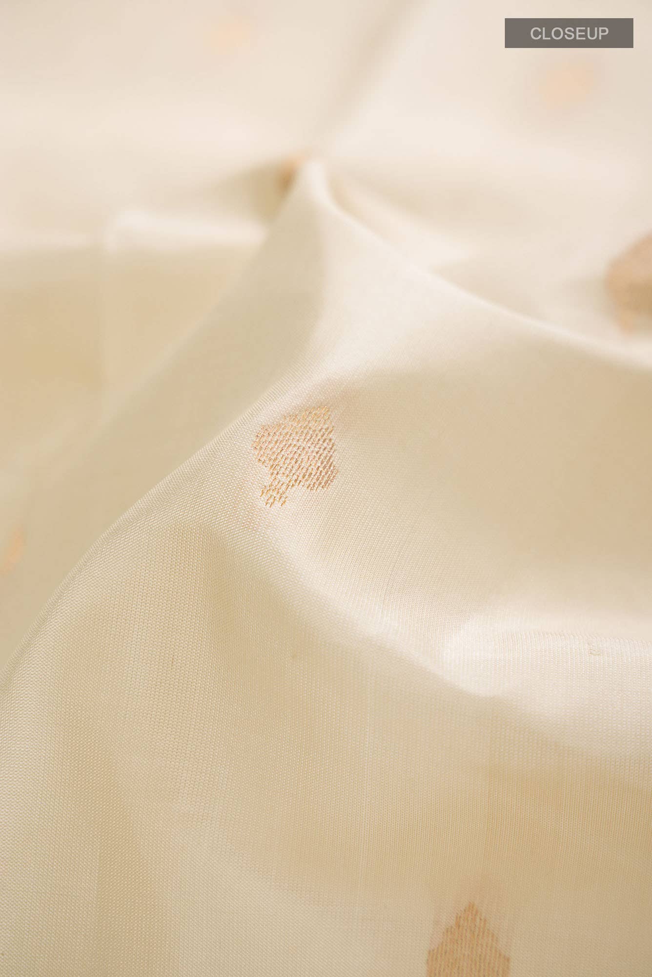 Cream Kanchipuram Silk Saree