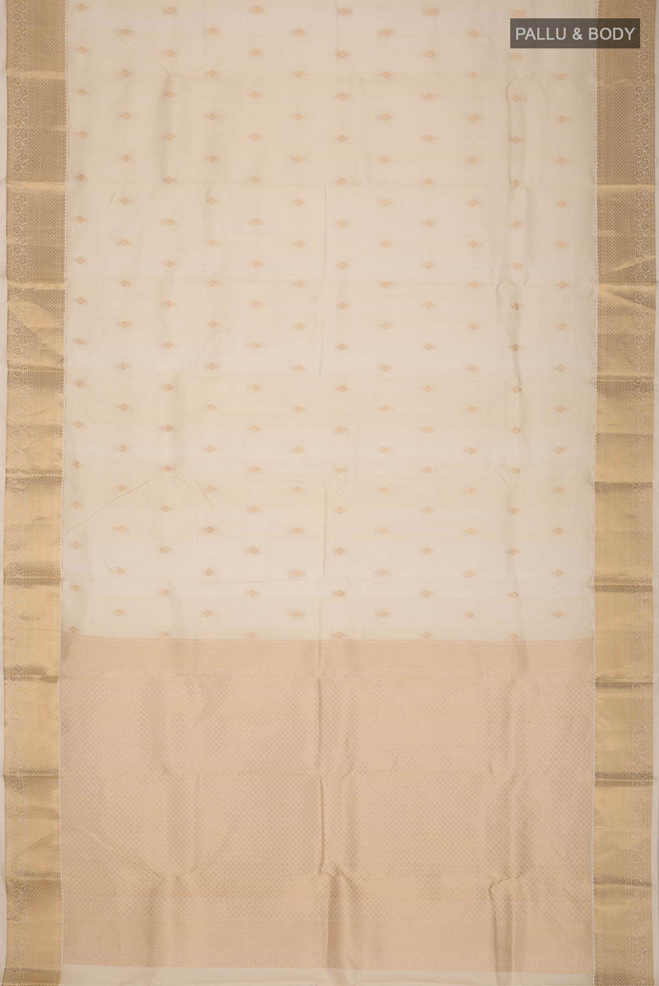 Cream Kanchipuram Silk Saree