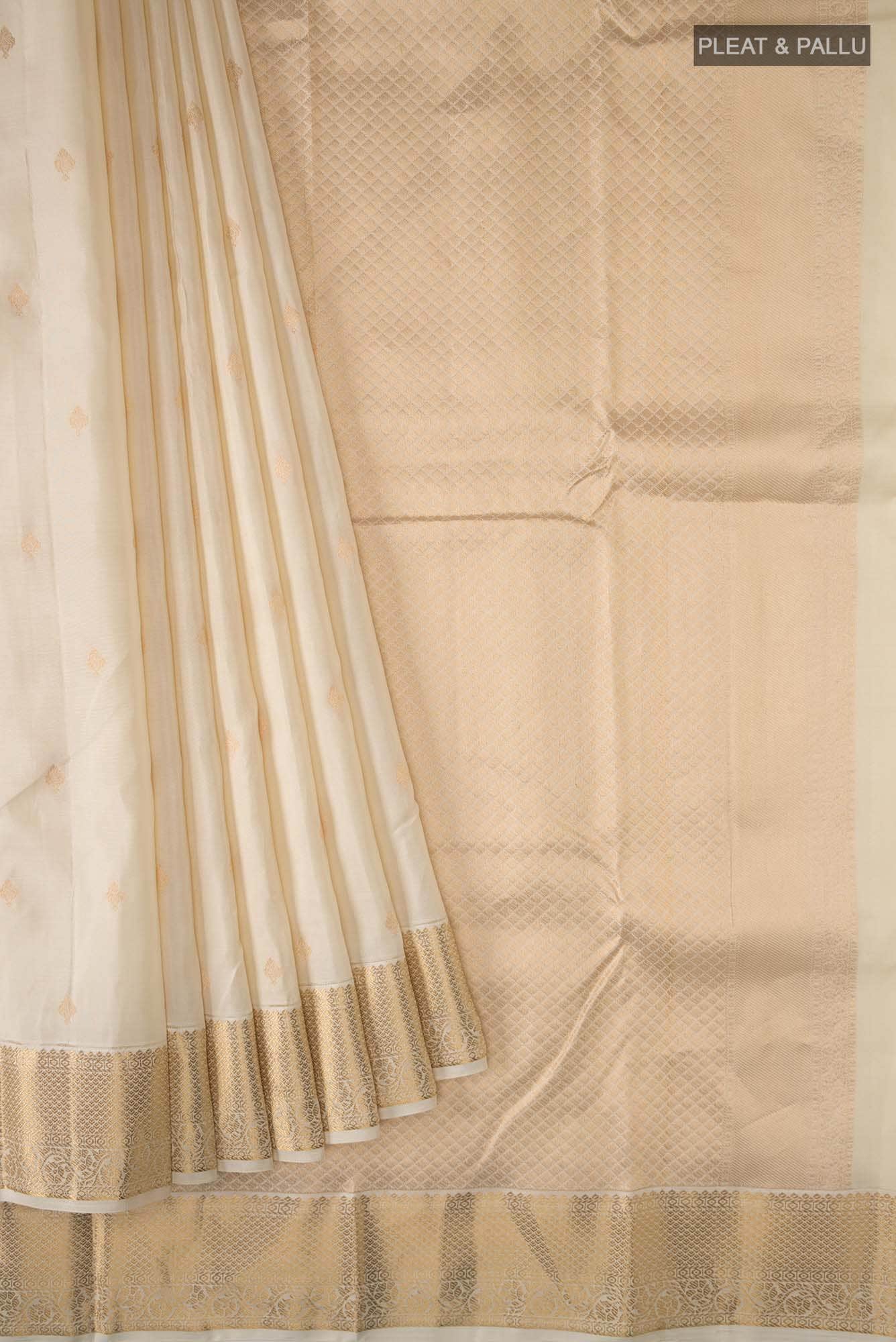Cream Kanchipuram Silk Saree