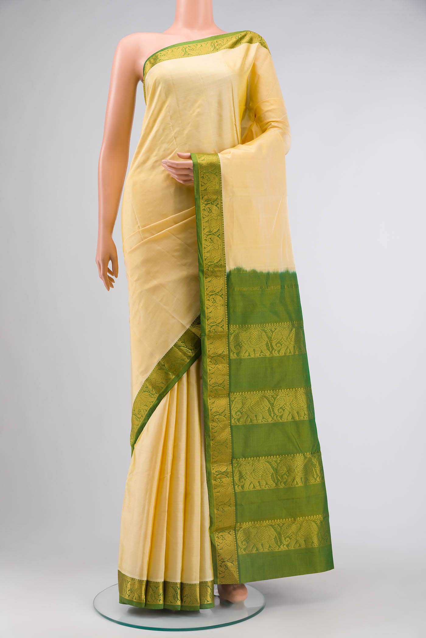 Yellow Kanchipuram Silk Saree