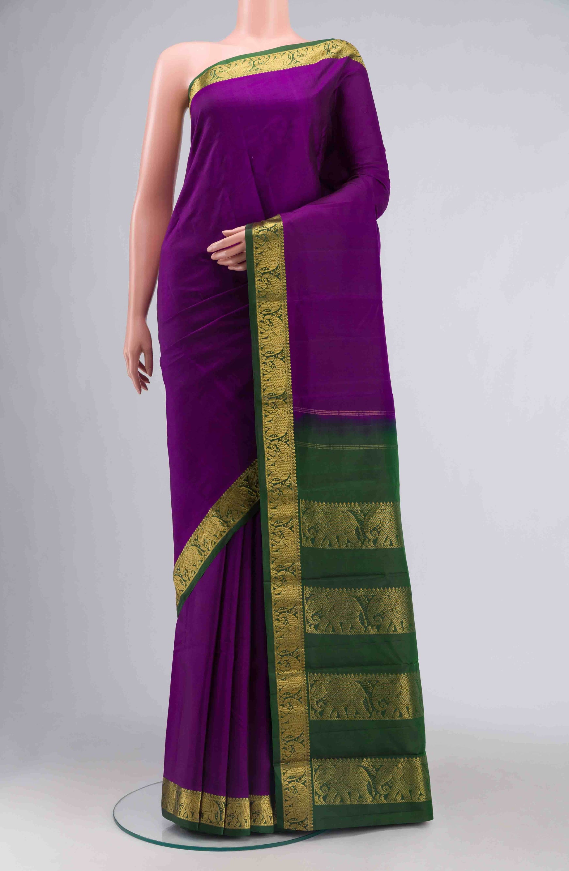 Purple Kanchipuram Silk Saree
