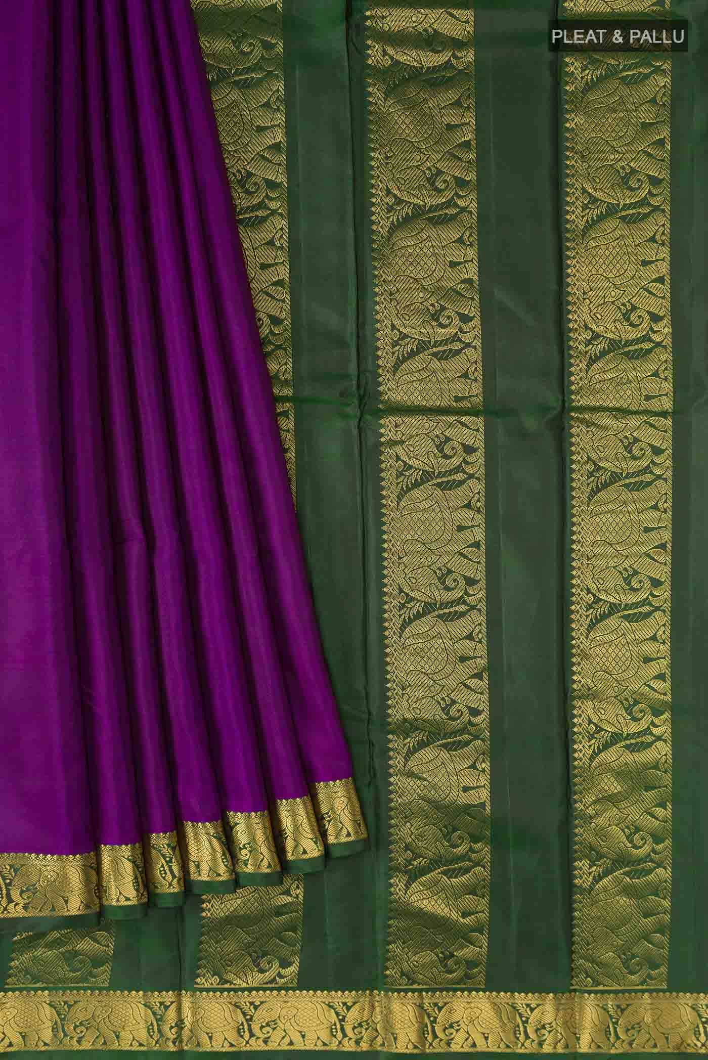 Purple Kanchipuram Silk Saree