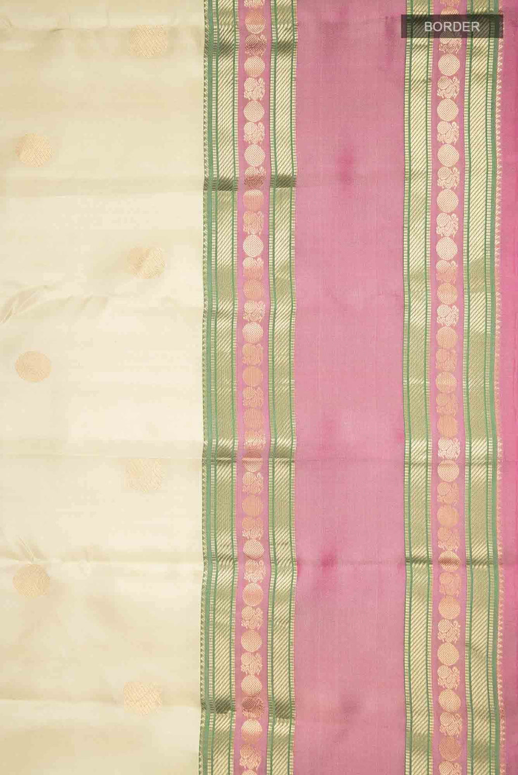 Beige Kanchipuram Silk Saree