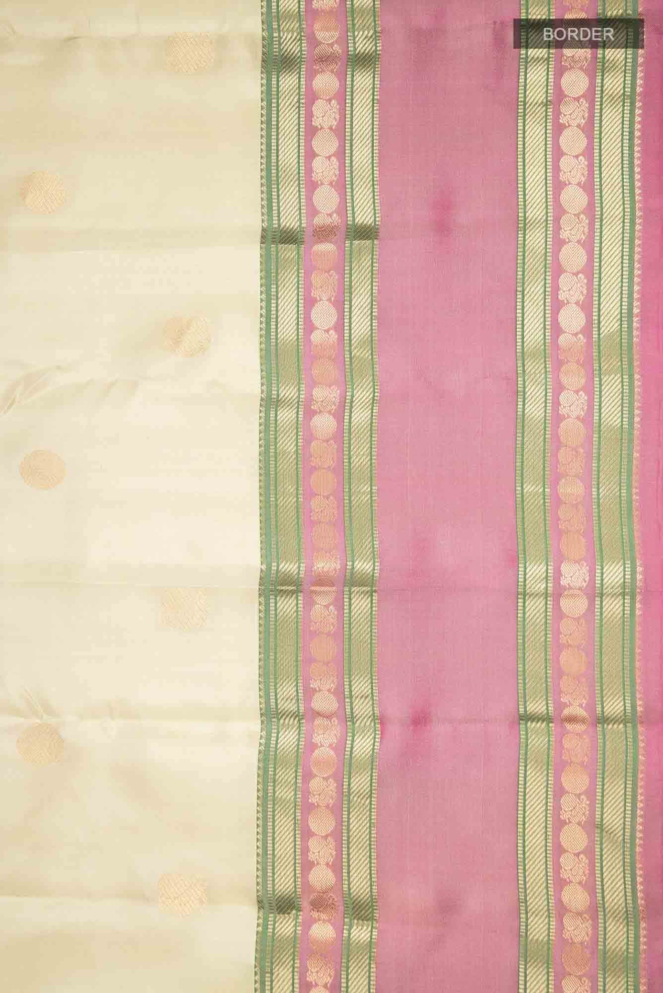 Beige Kanchipuram Silk Saree