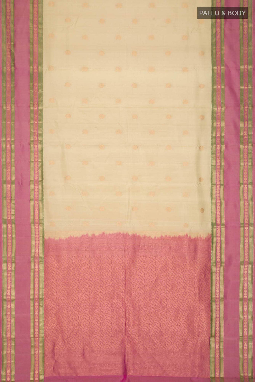 Beige Kanchipuram Silk Saree