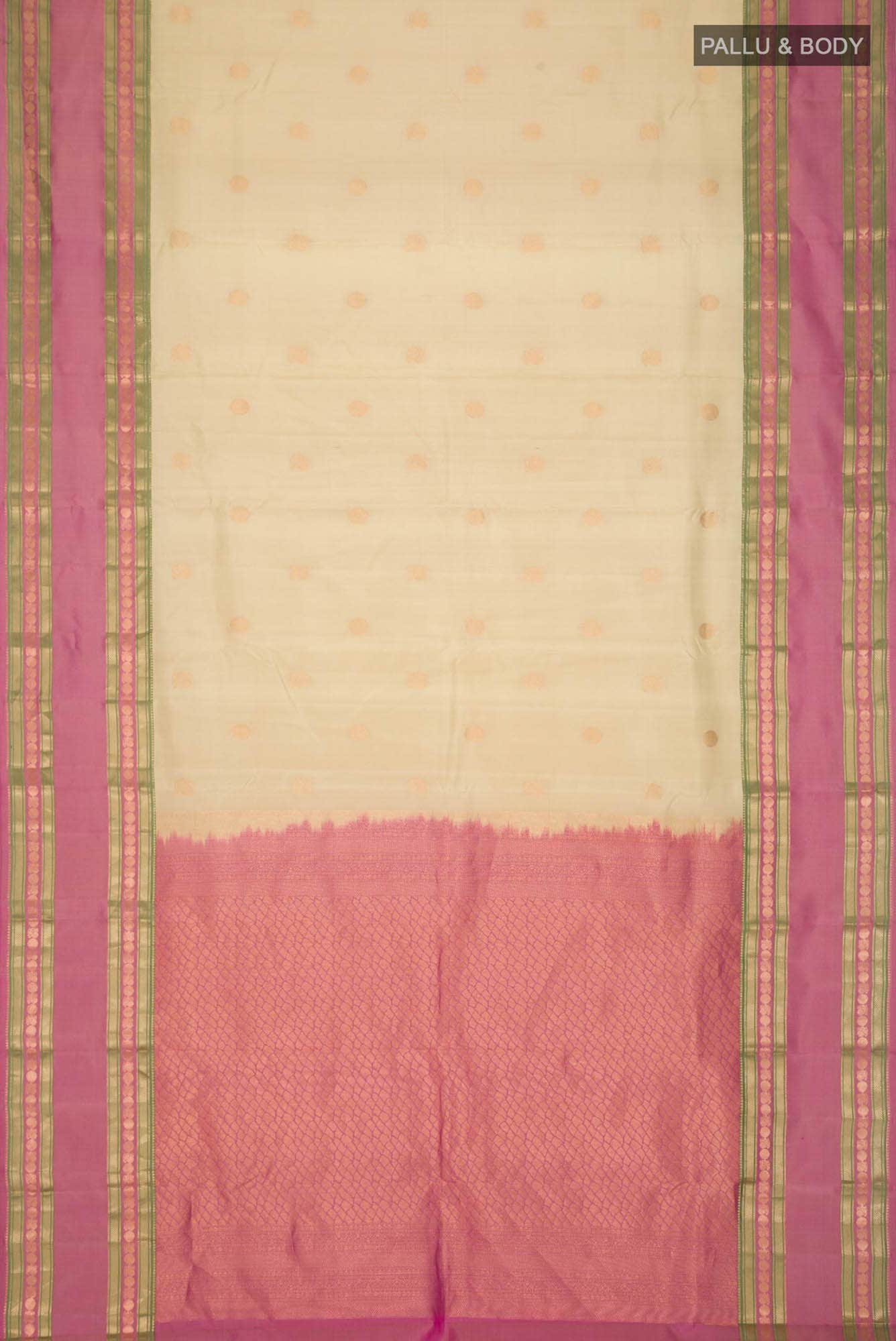Beige Kanchipuram Silk Saree