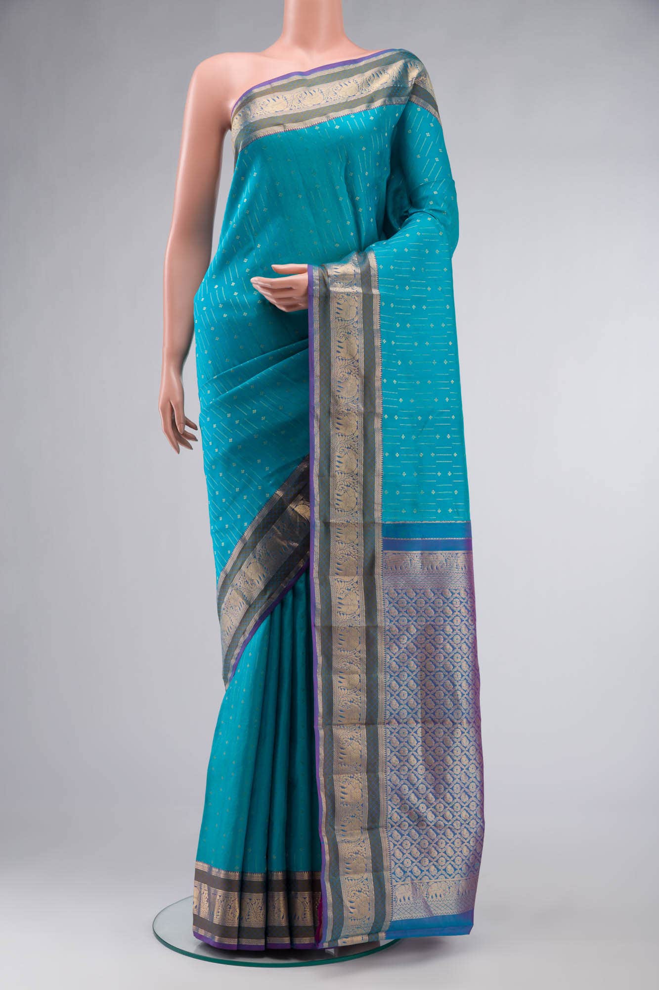 Blue Kanchipuram Silk Saree