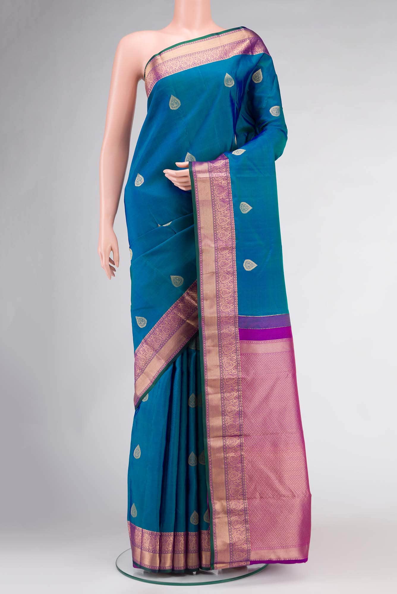 Blue Kanchipuram Silk Saree