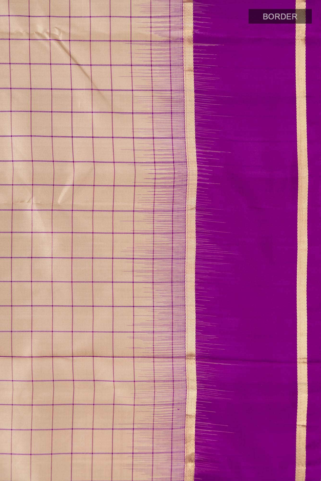 Beige Kanchipuram Silk Saree