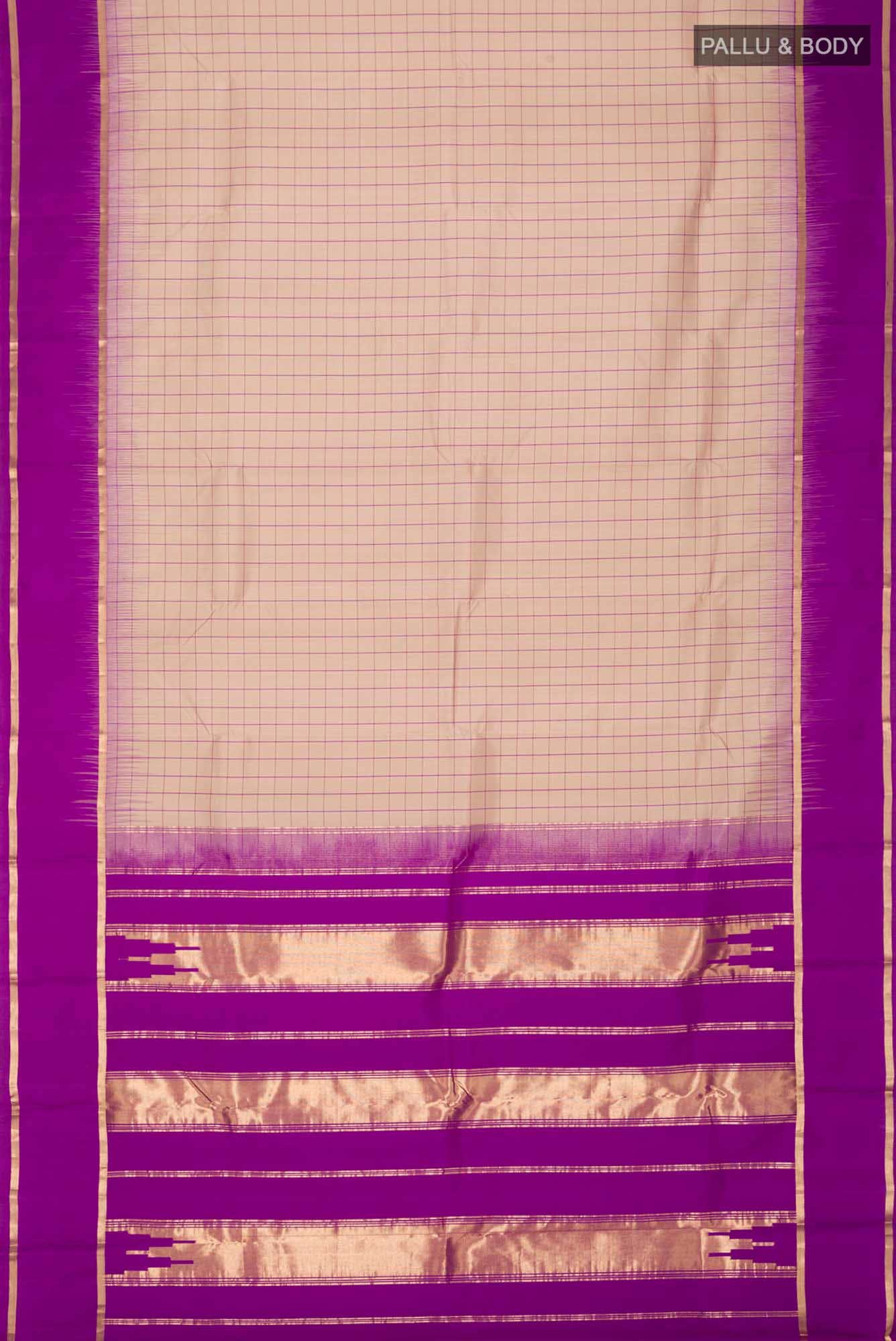 Beige Kanchipuram Silk Saree
