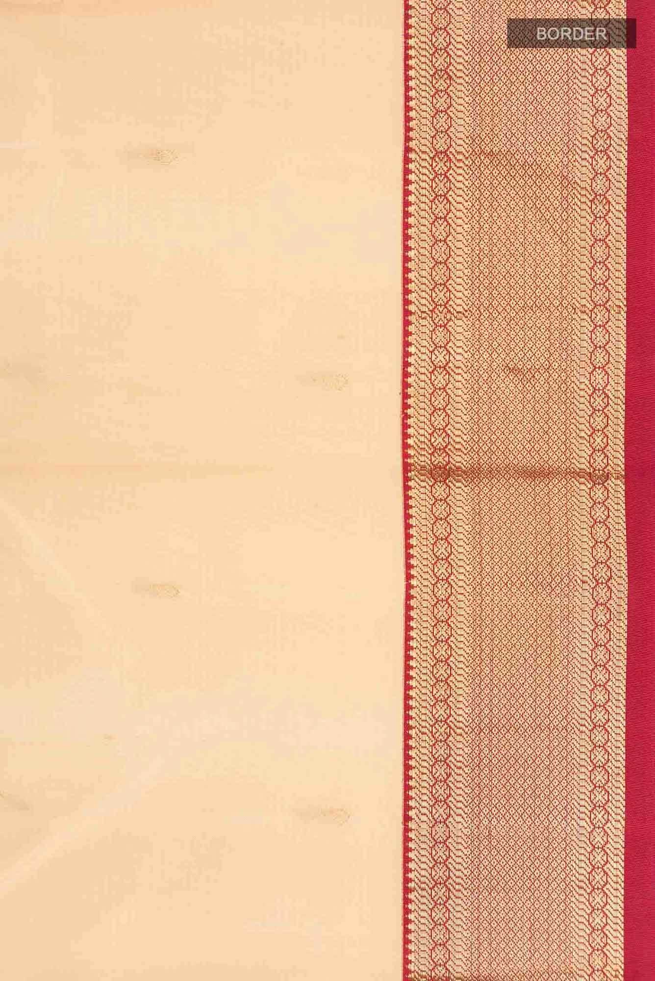 Cream Kanchipuram Silk Saree