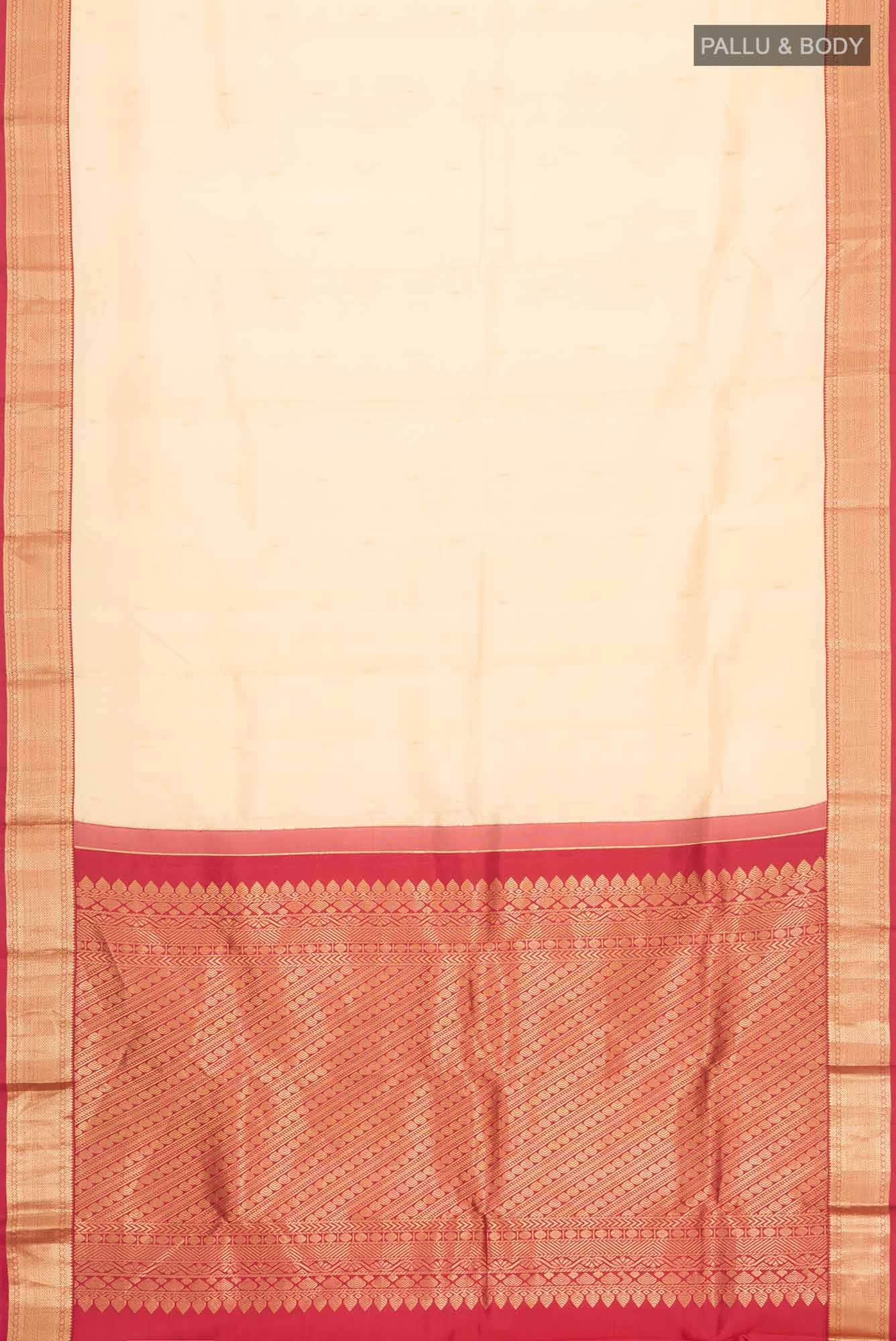 Cream Kanchipuram Silk Saree