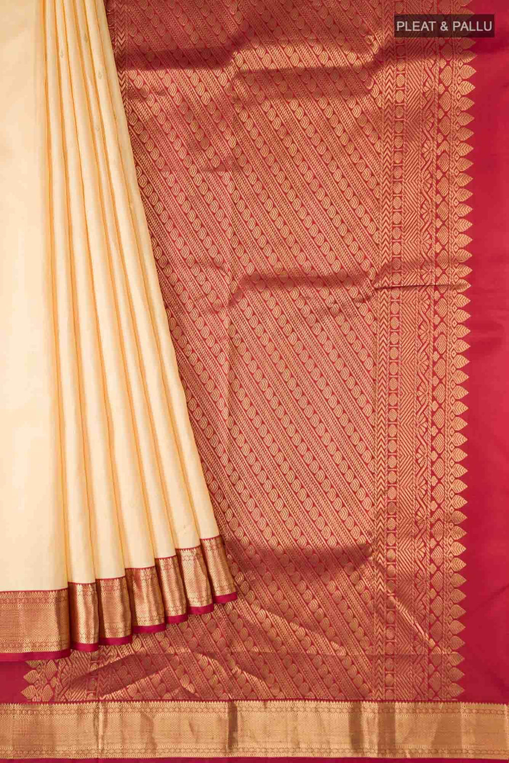 Cream Kanchipuram Silk Saree