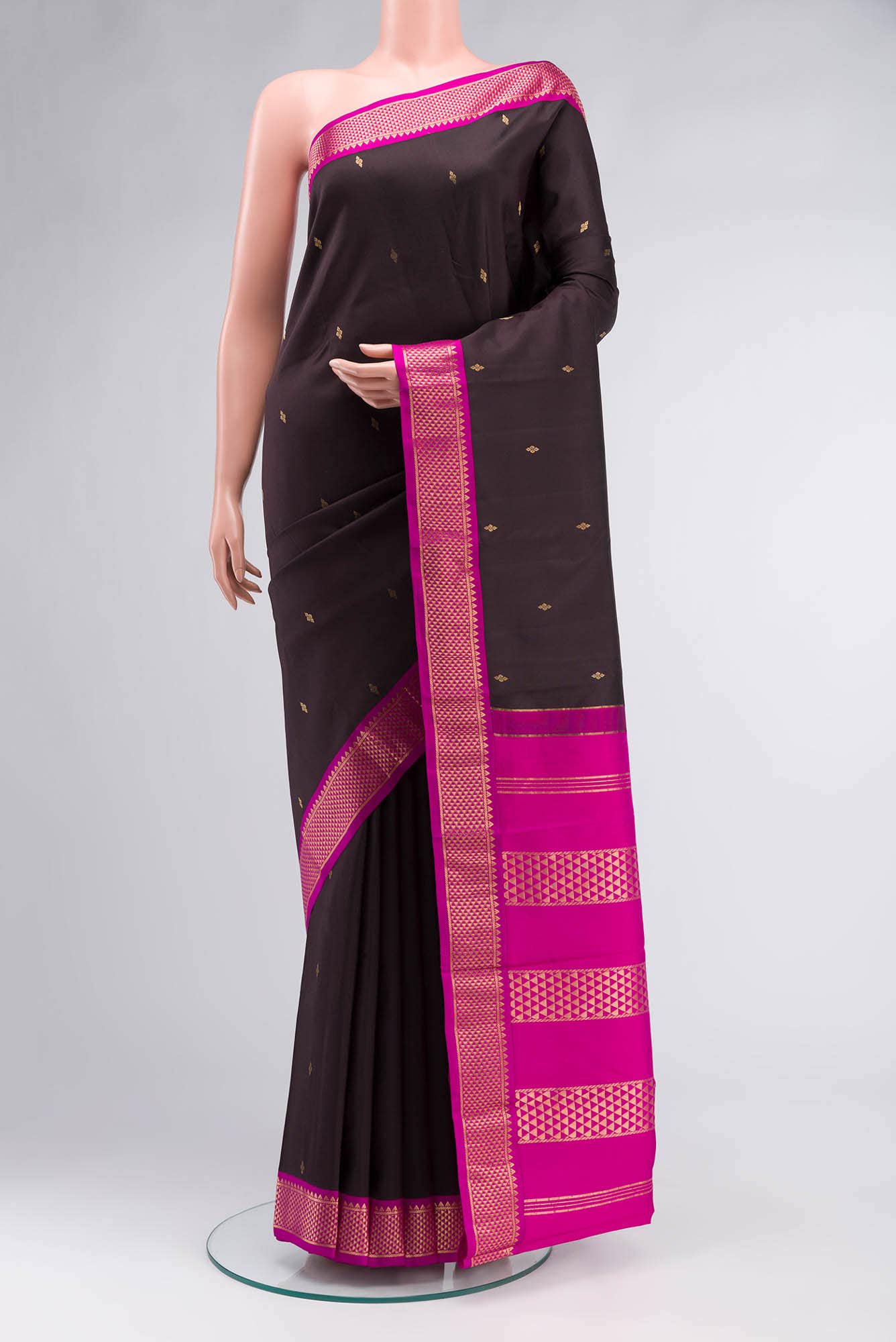 Black Kanchipuram Silk Saree