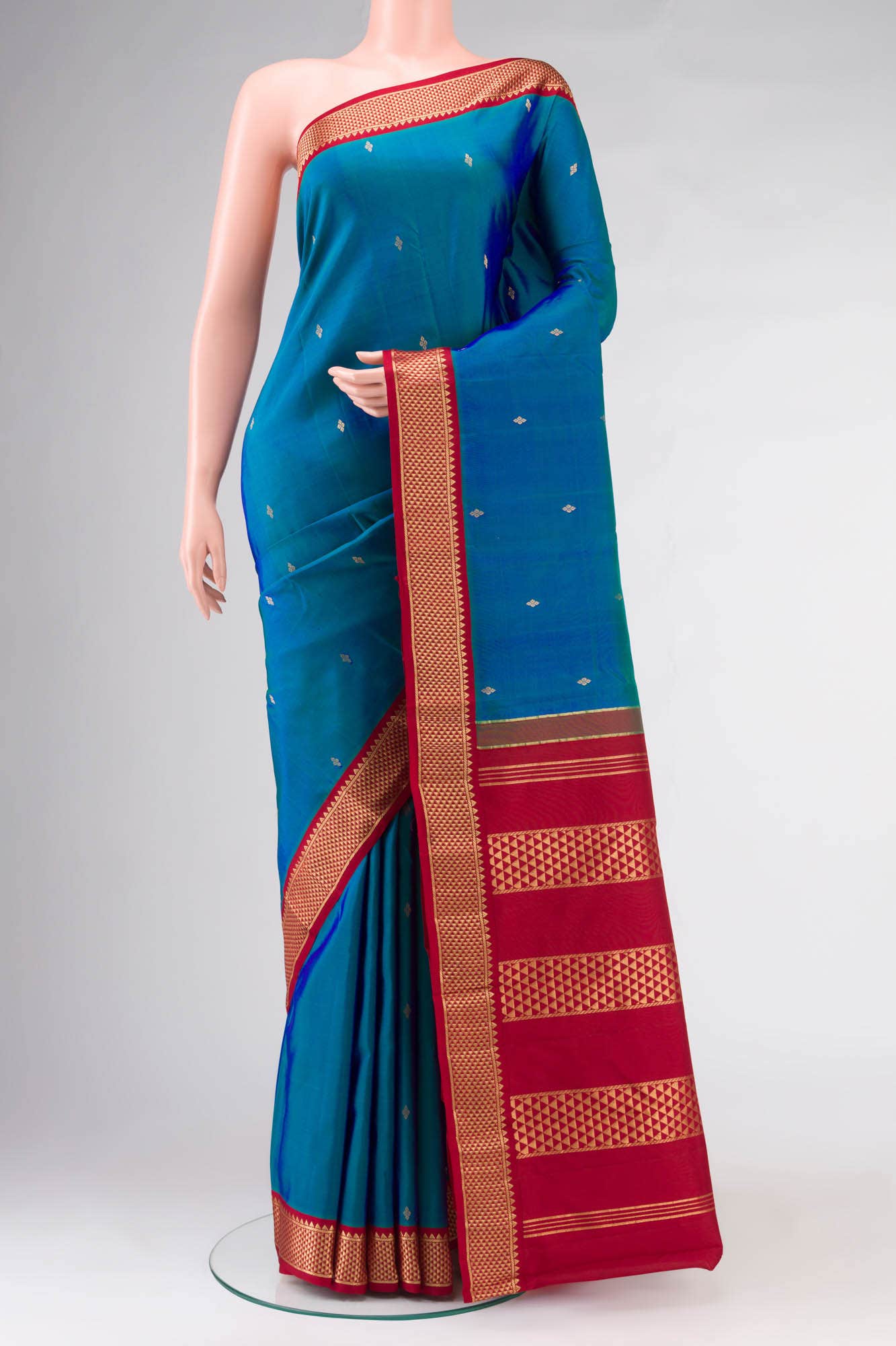 Blue Kanchipuram Silk Saree