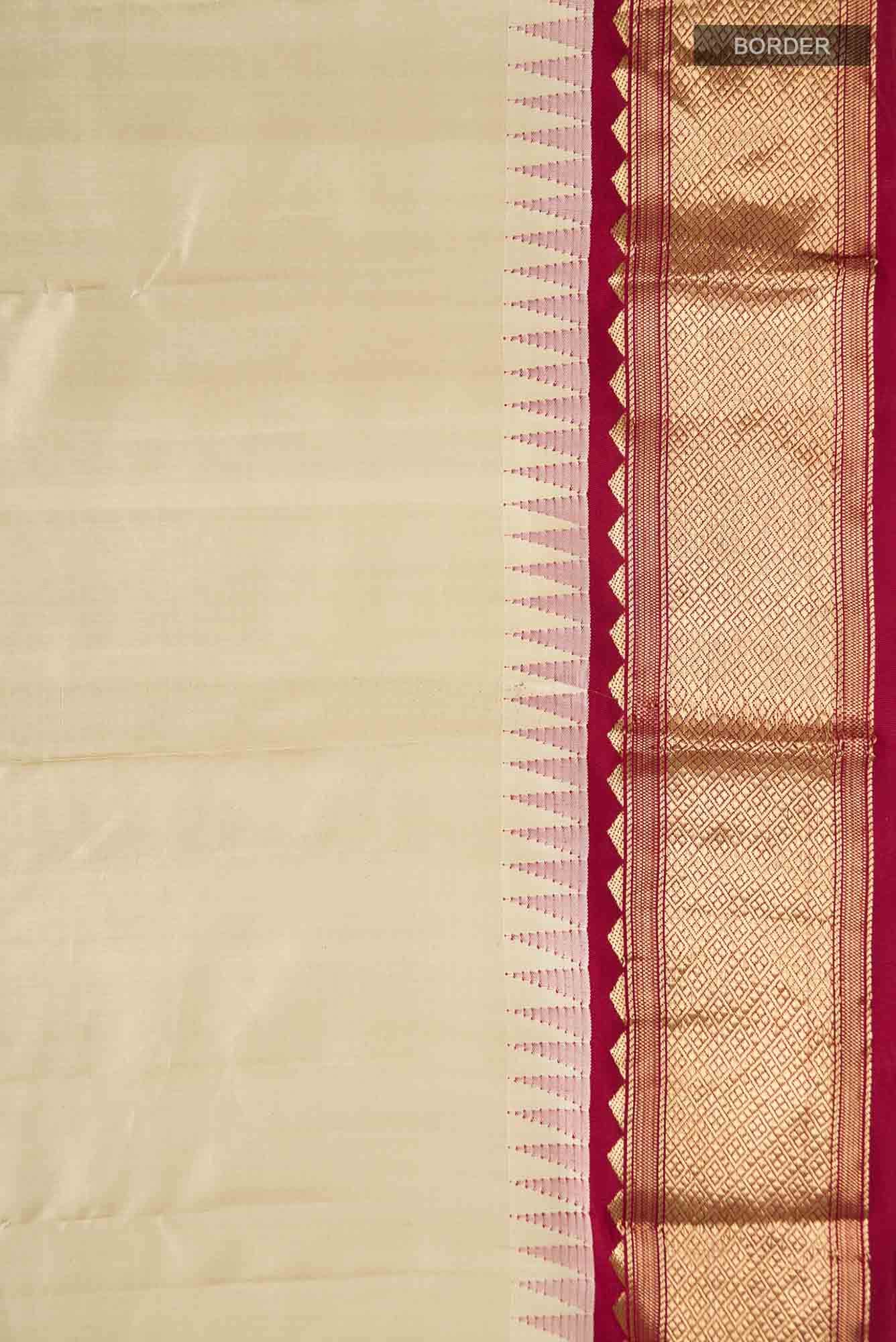 Beige Kanchipuram Silk Saree