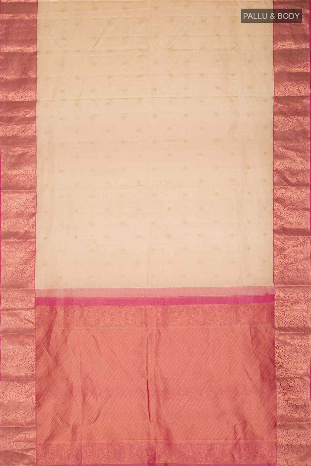 Beige Kanchipuram Silk Saree