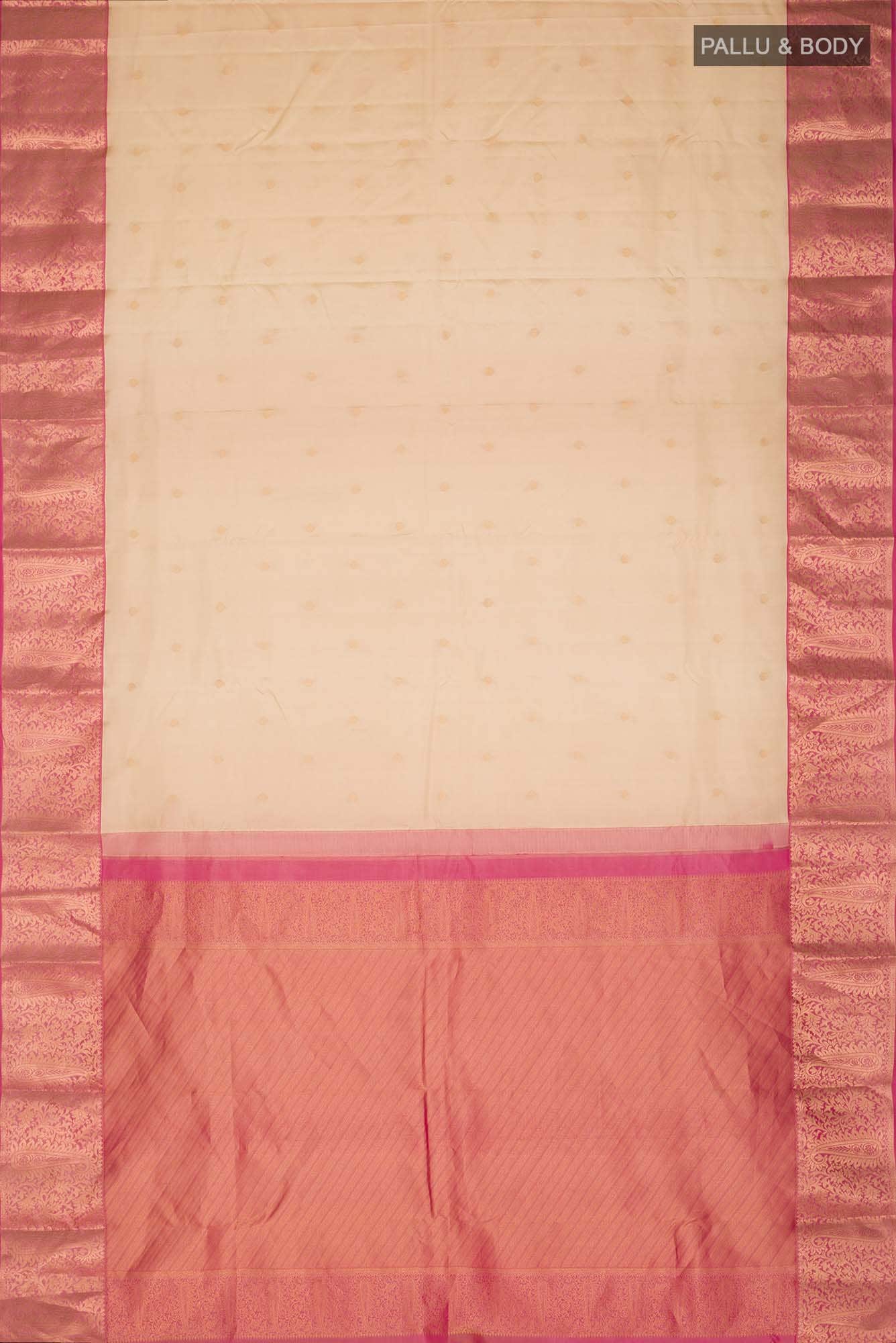 Beige Kanchipuram Silk Saree