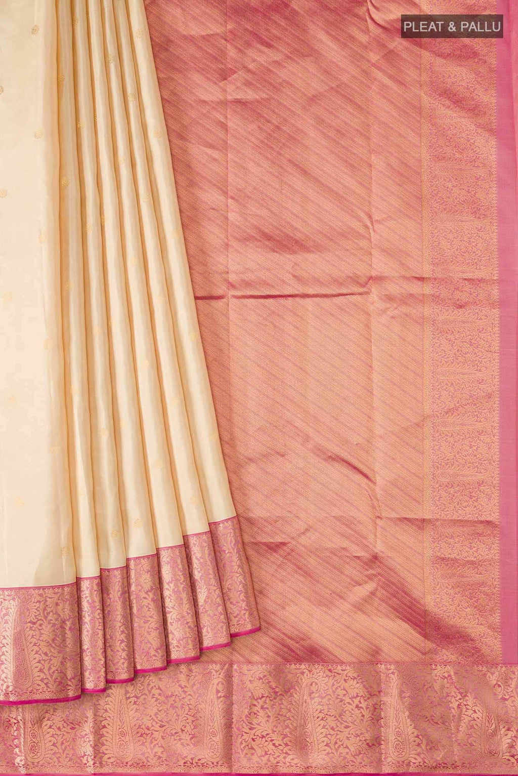 Beige Kanchipuram Silk Saree