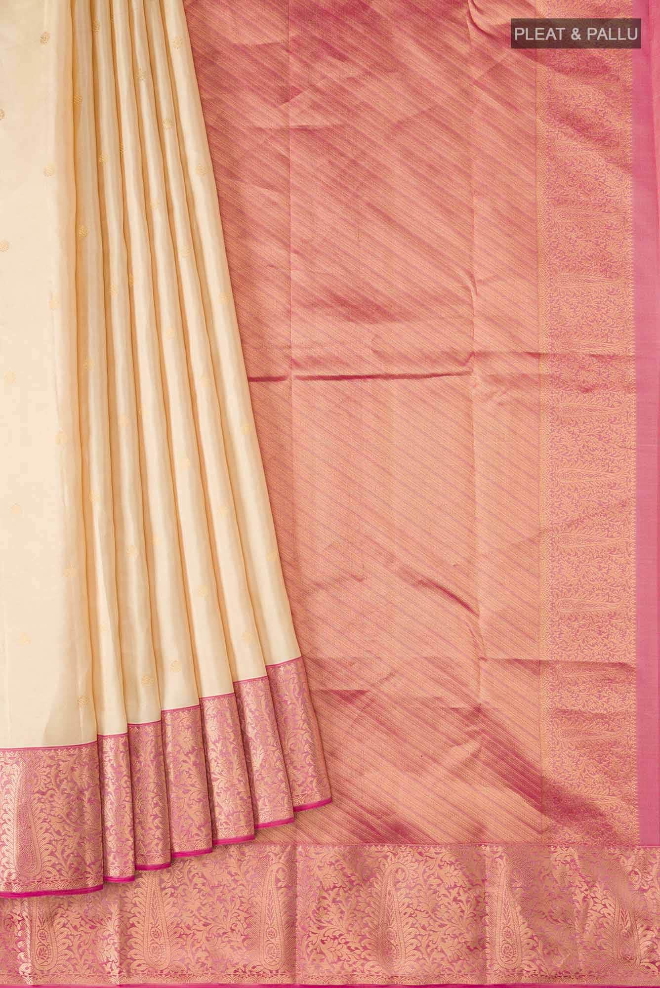 Beige Kanchipuram Silk Saree