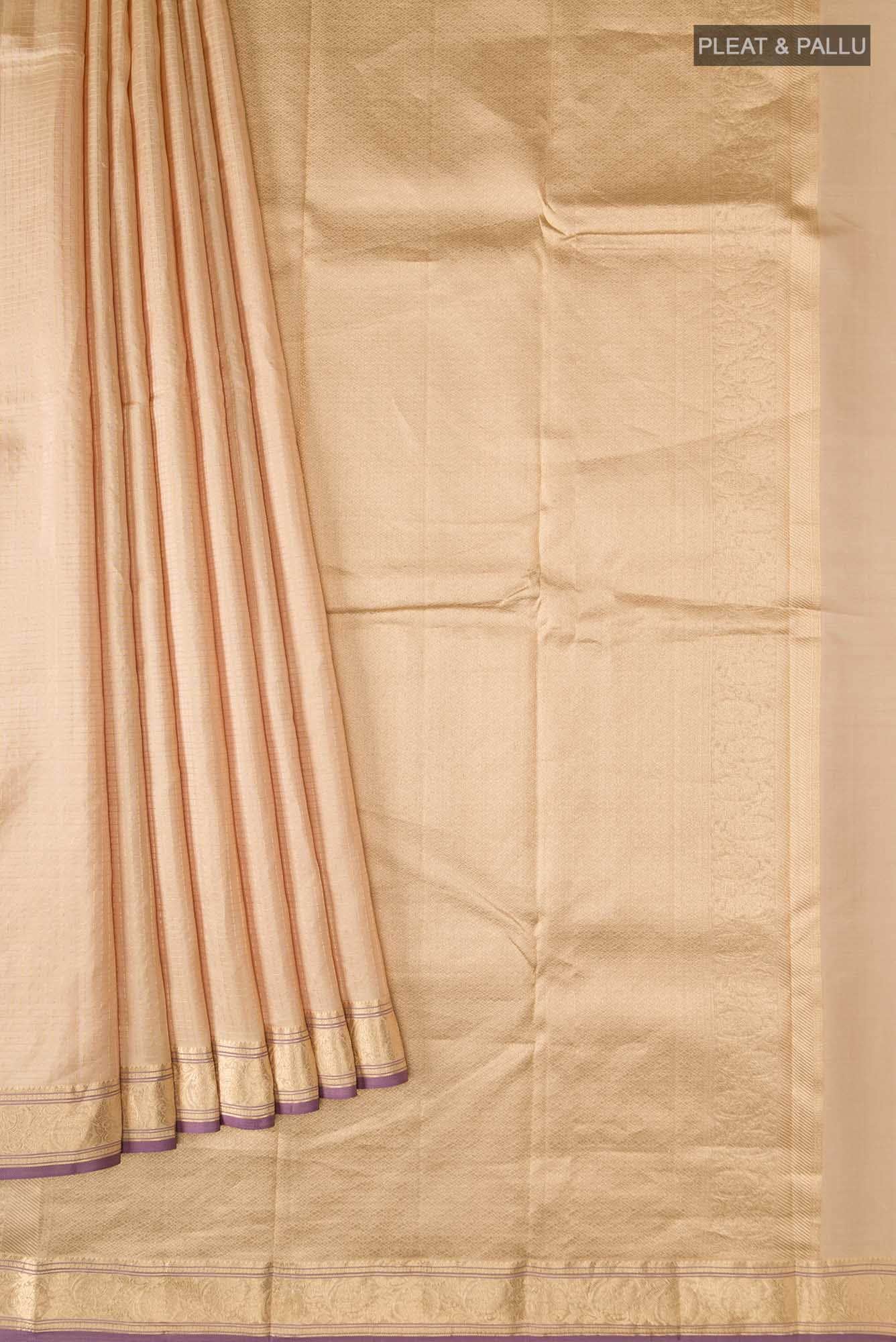 Beige Kanchipuram Silk Saree