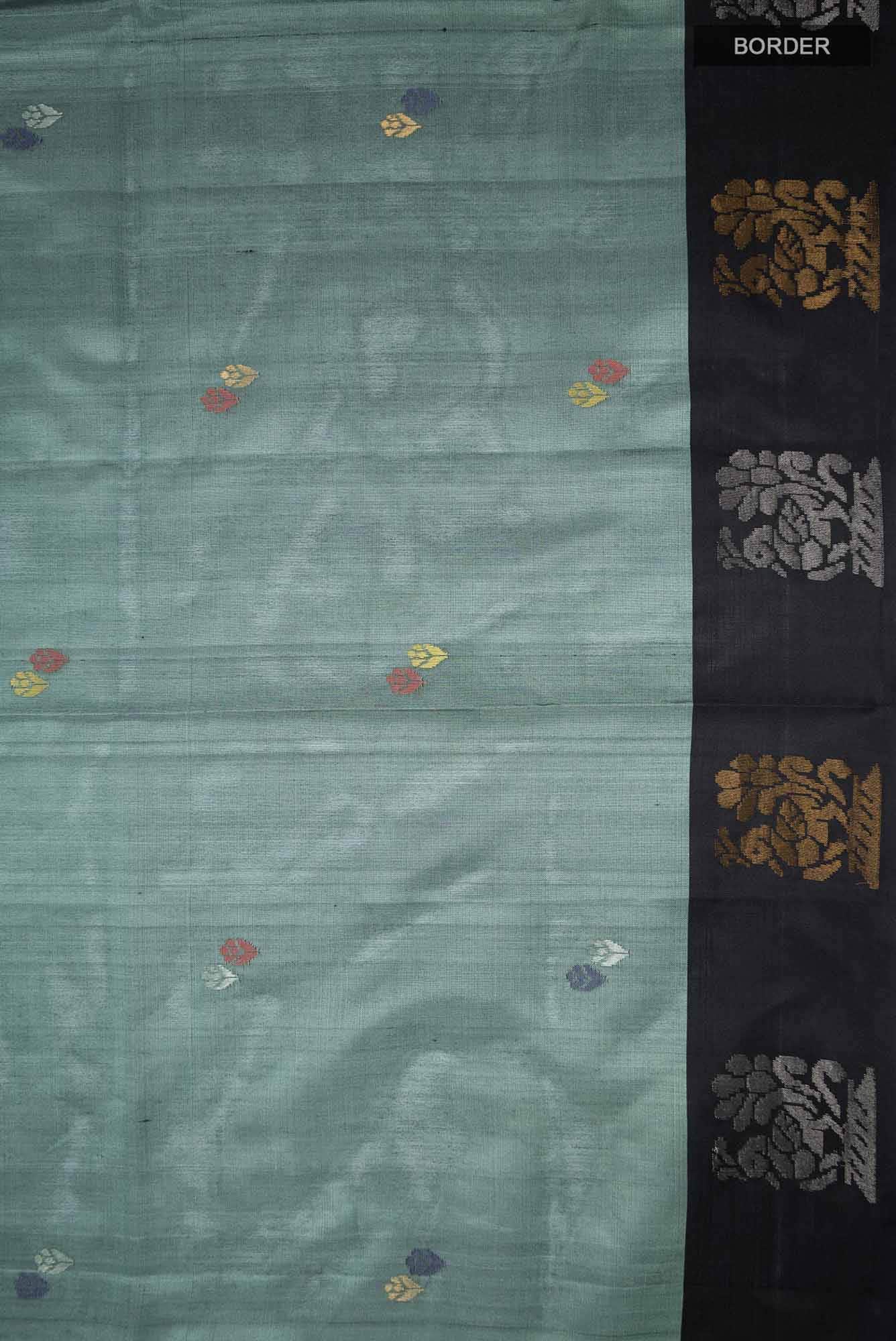 Blue Grey Soft Silk Saree