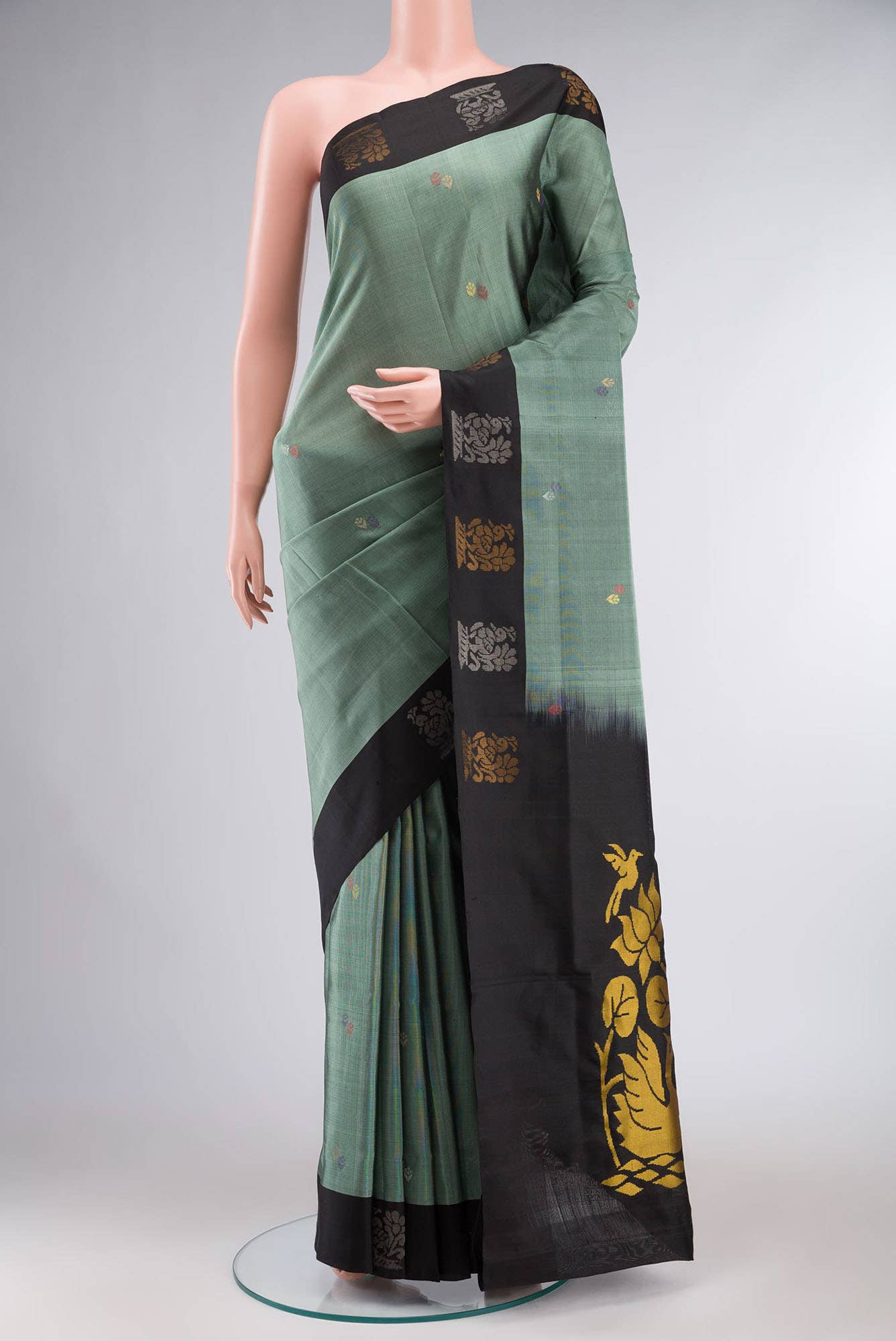 Blue Grey Soft Silk Saree