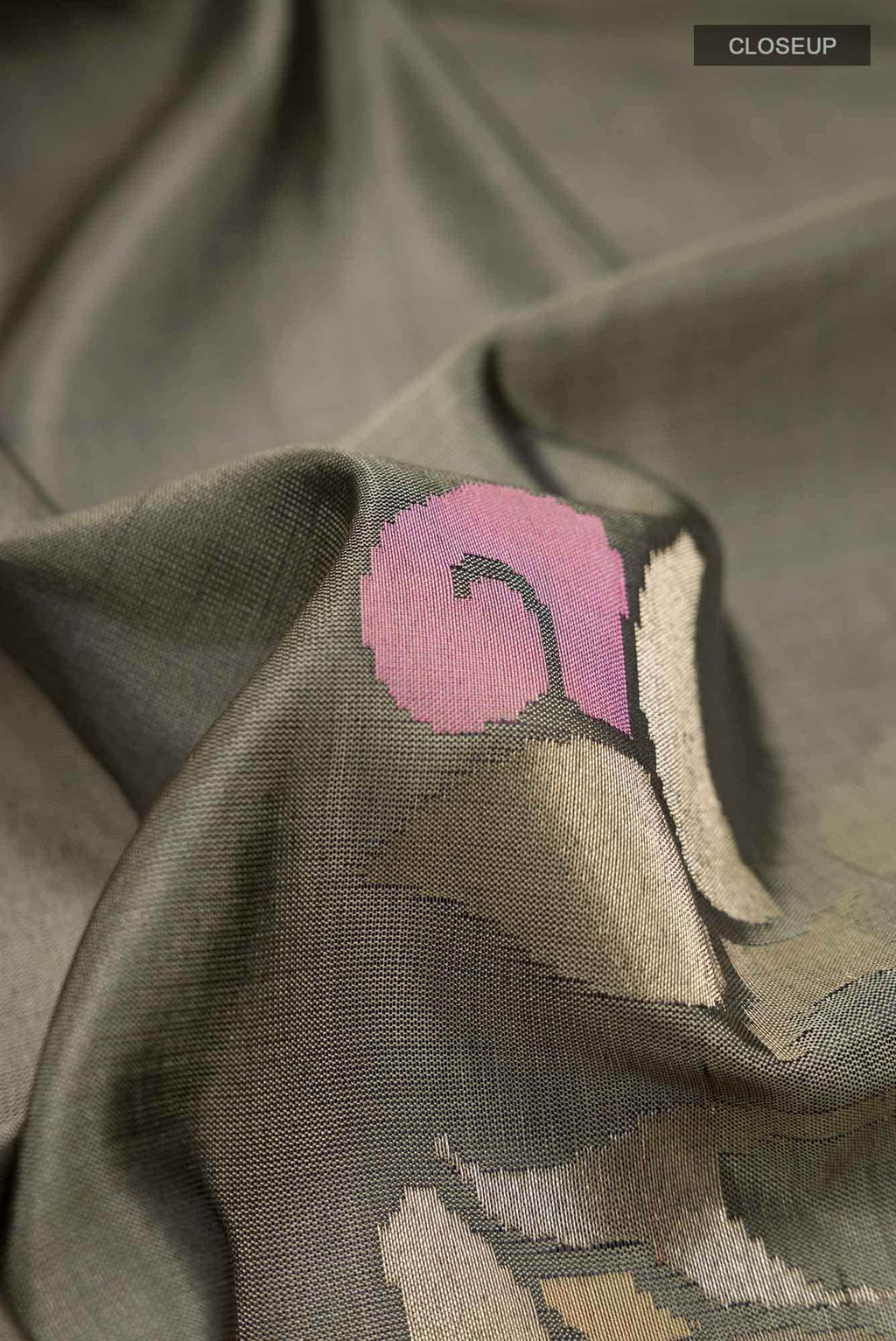 Grey Uppada Silk Saree
