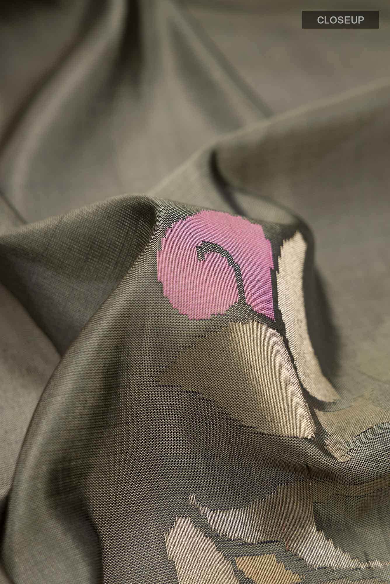 Grey Uppada Silk Saree