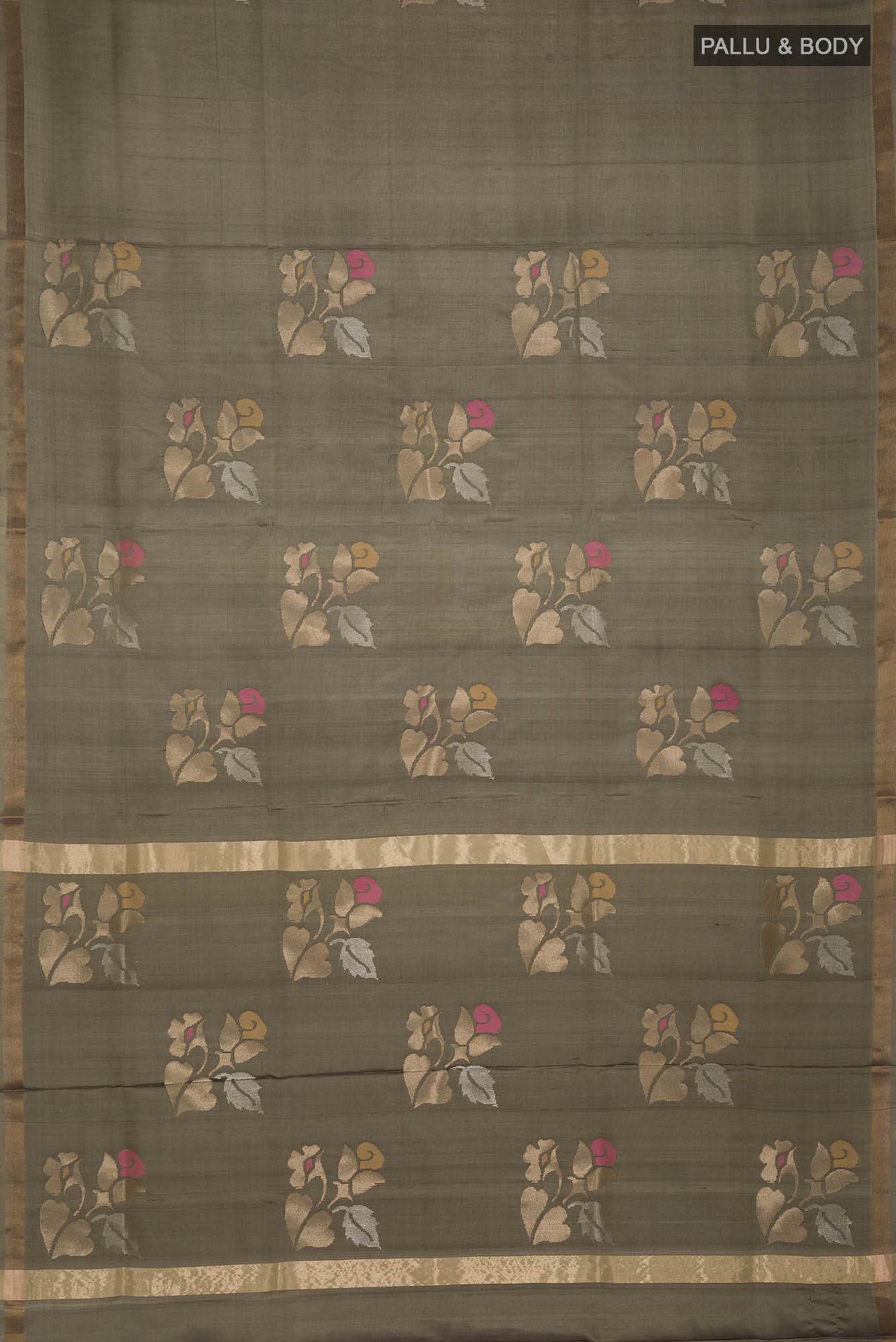 Grey Uppada Silk Saree