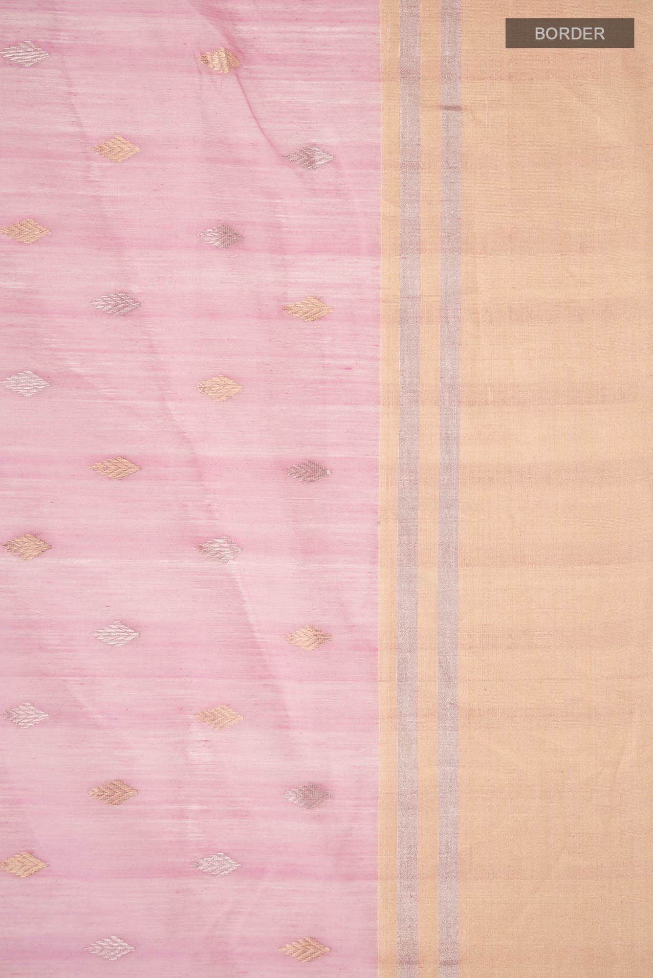 Rose pink Chanderi Silk Cotton Saree