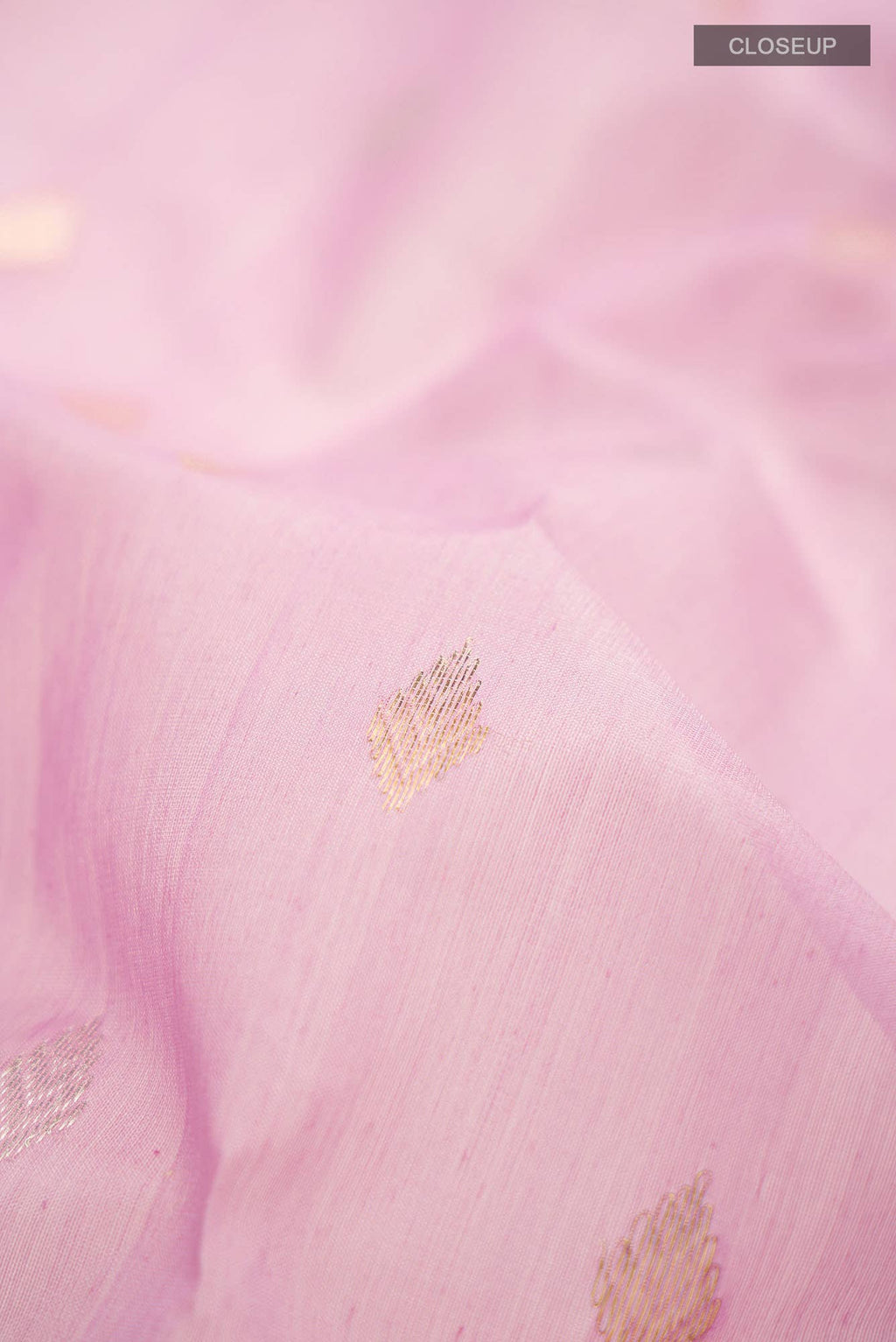 Rose pink Chanderi Silk Cotton Saree