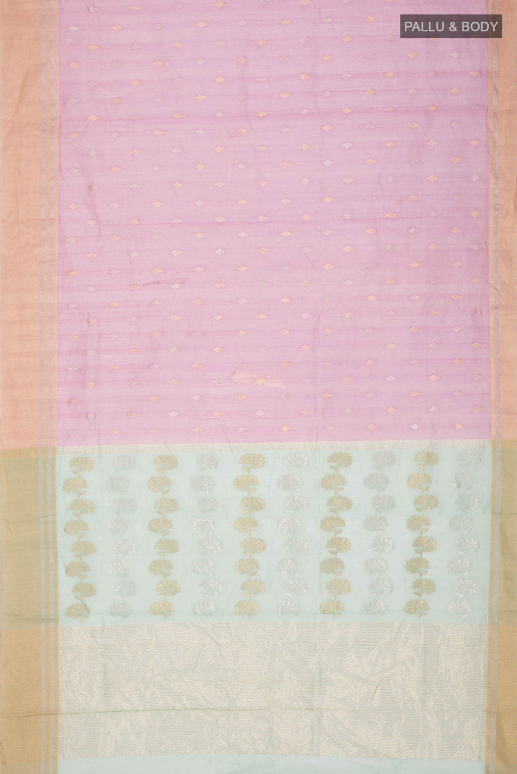 Rose pink Chanderi Silk Cotton Saree