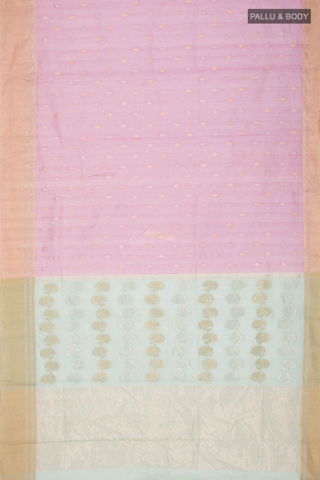 Rose pink Chanderi Silk Cotton Saree