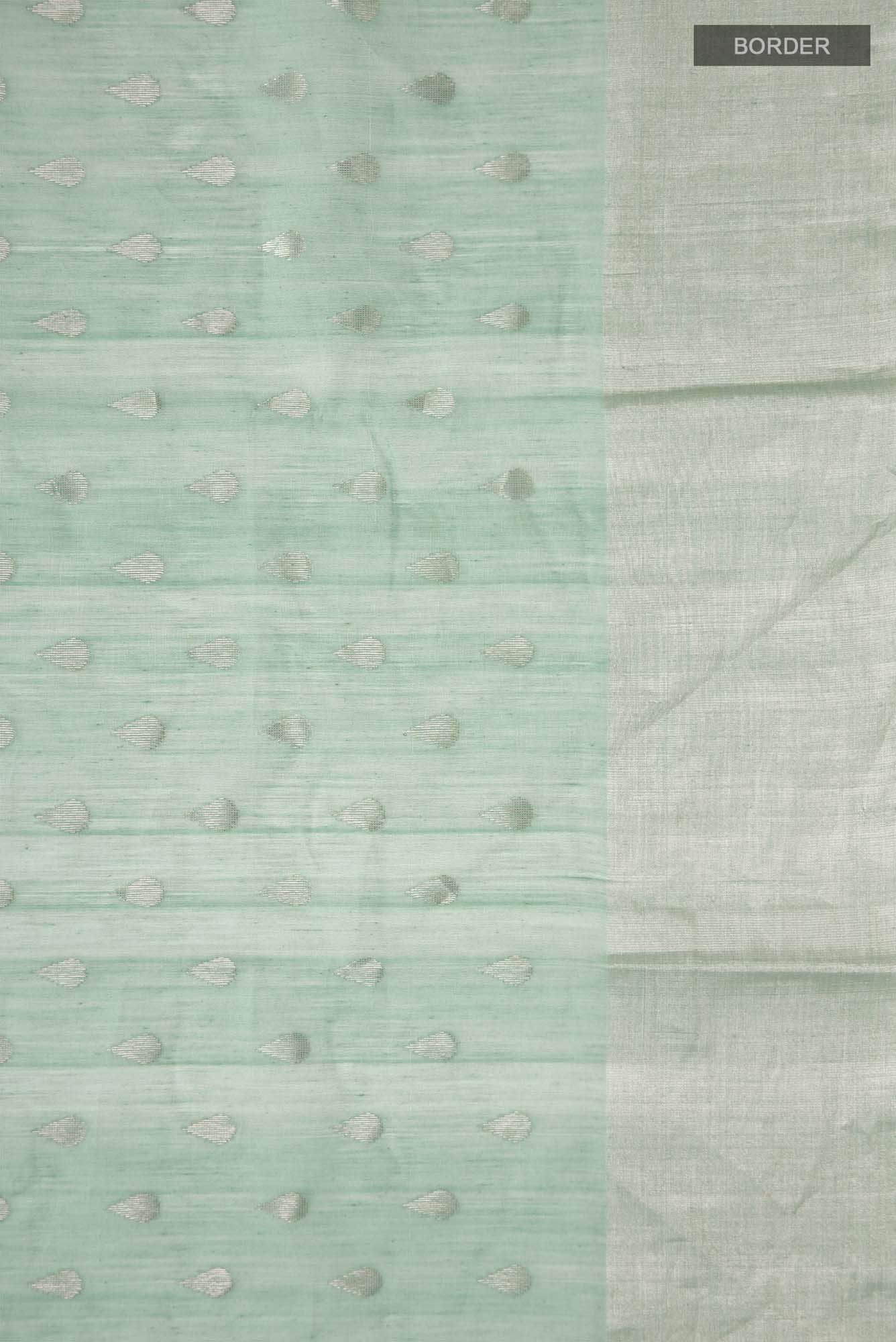 Mint Green Chanderi Silk Cotton Saree