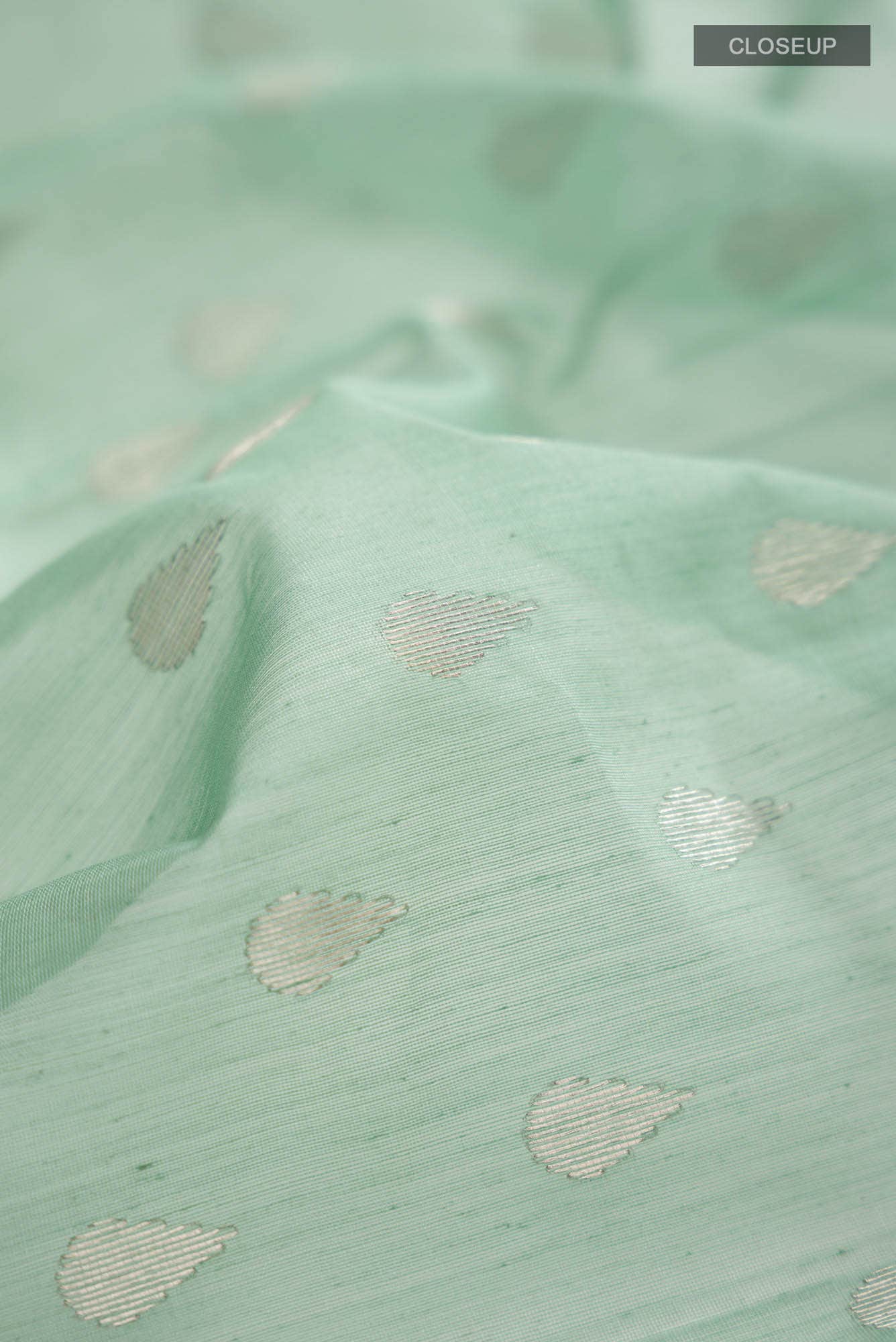 Mint Green Chanderi Silk Cotton Saree