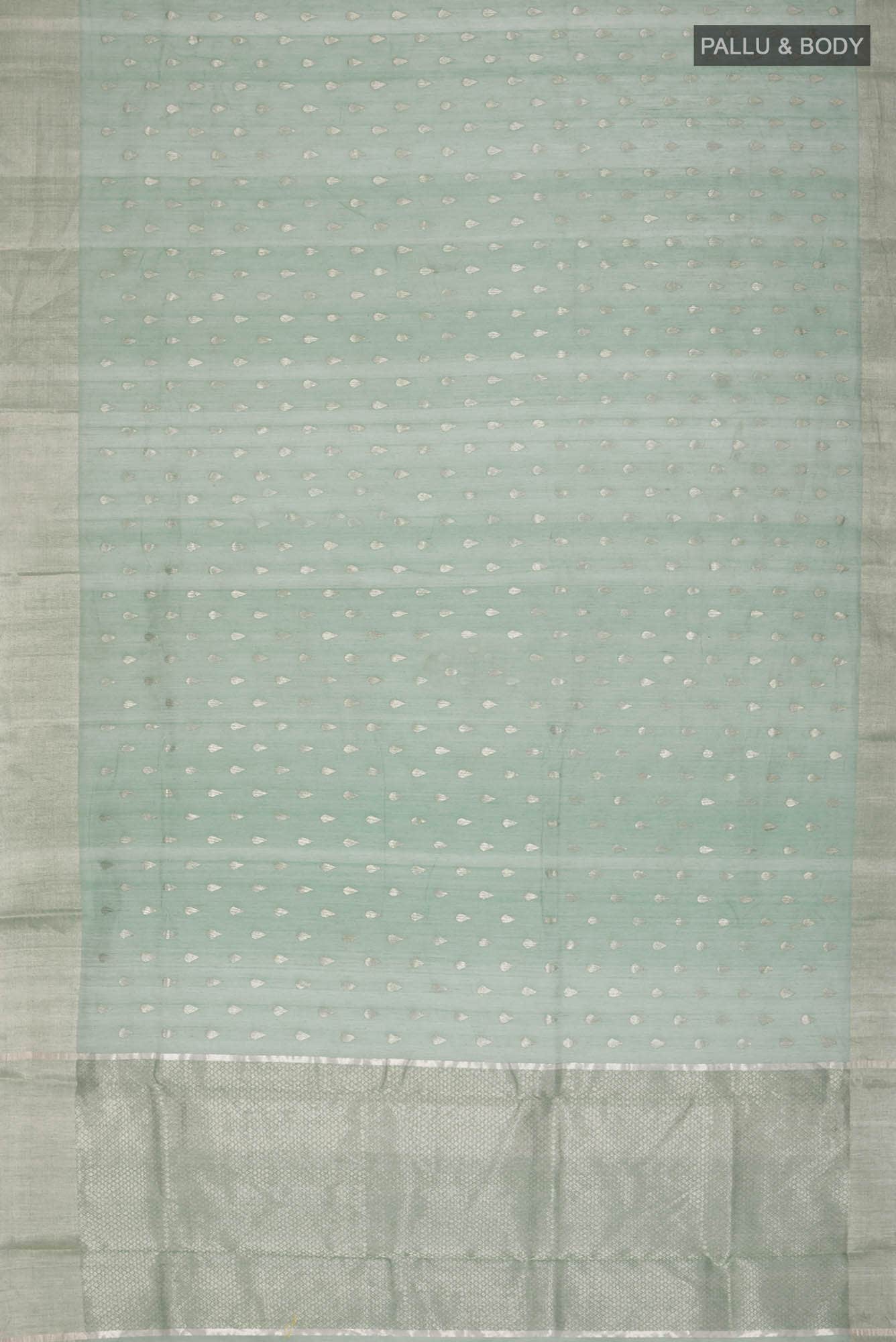 Mint Green Chanderi Silk Cotton Saree