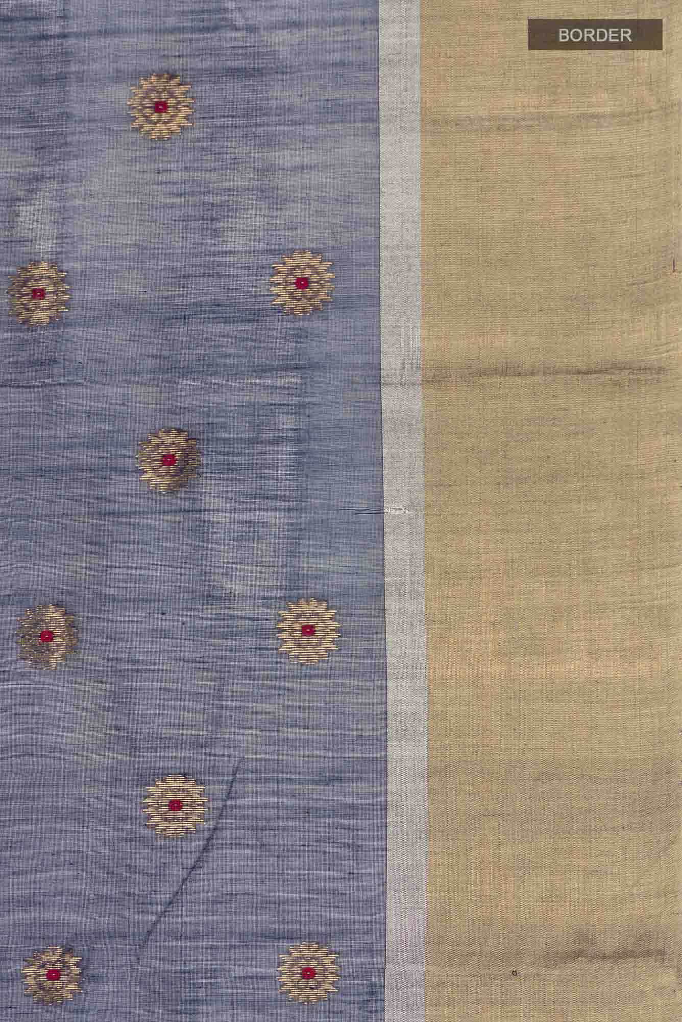 Navy Blue Chanderi Silk Cotton Saree