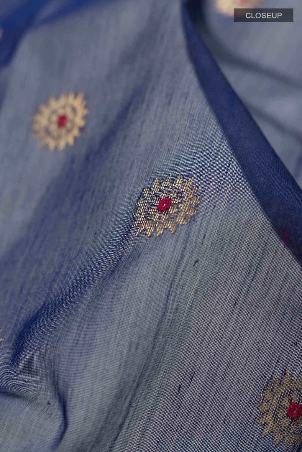 Navy Blue Chanderi Silk Cotton Saree