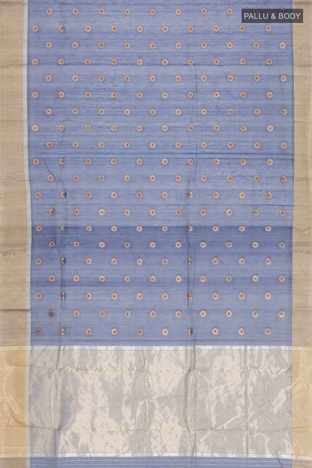 Navy Blue Chanderi Silk Cotton Saree