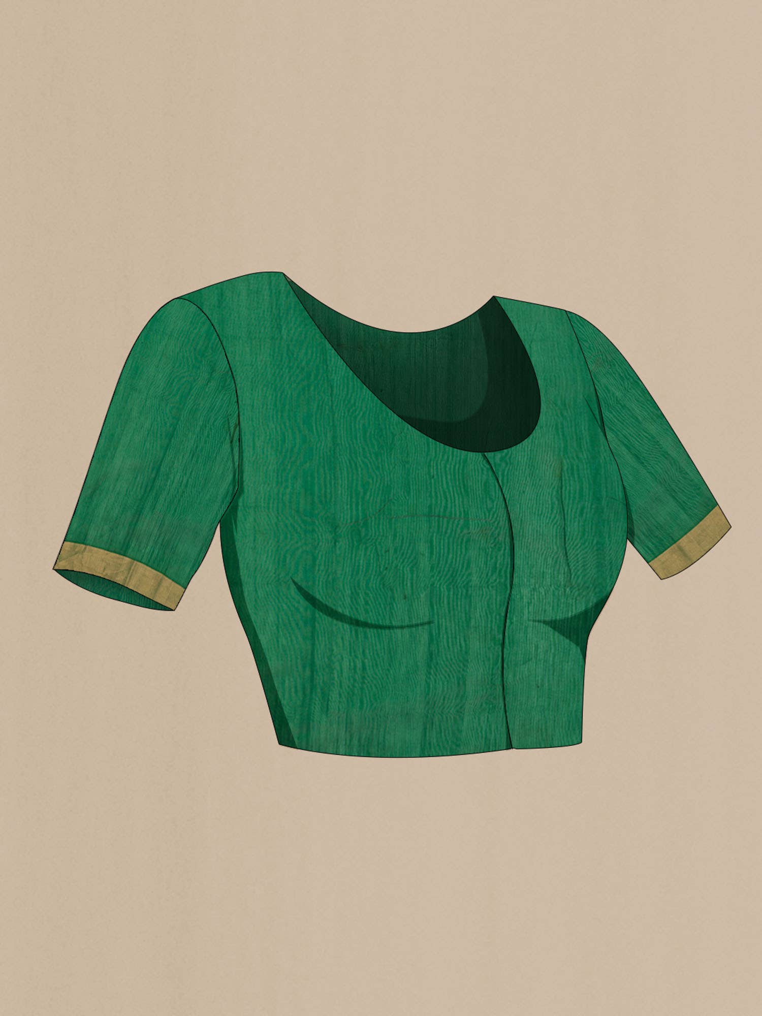 Green Chanderi Silk Cotton Saree