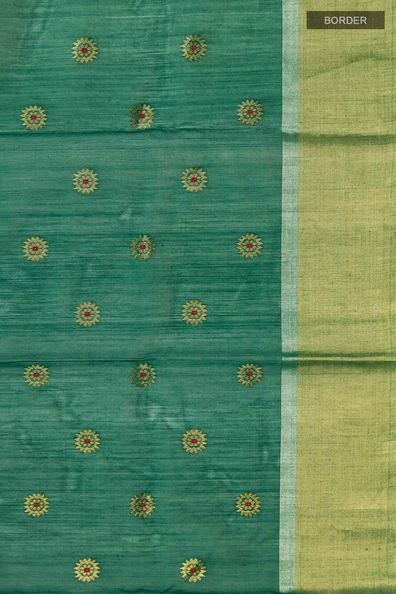 Green Chanderi Silk Cotton Saree