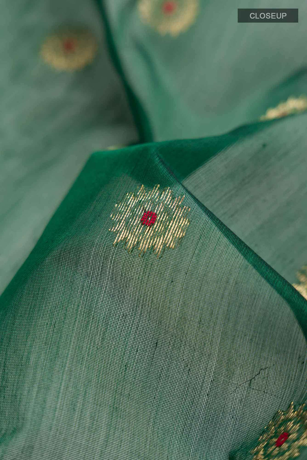 Green Chanderi Silk Cotton Saree