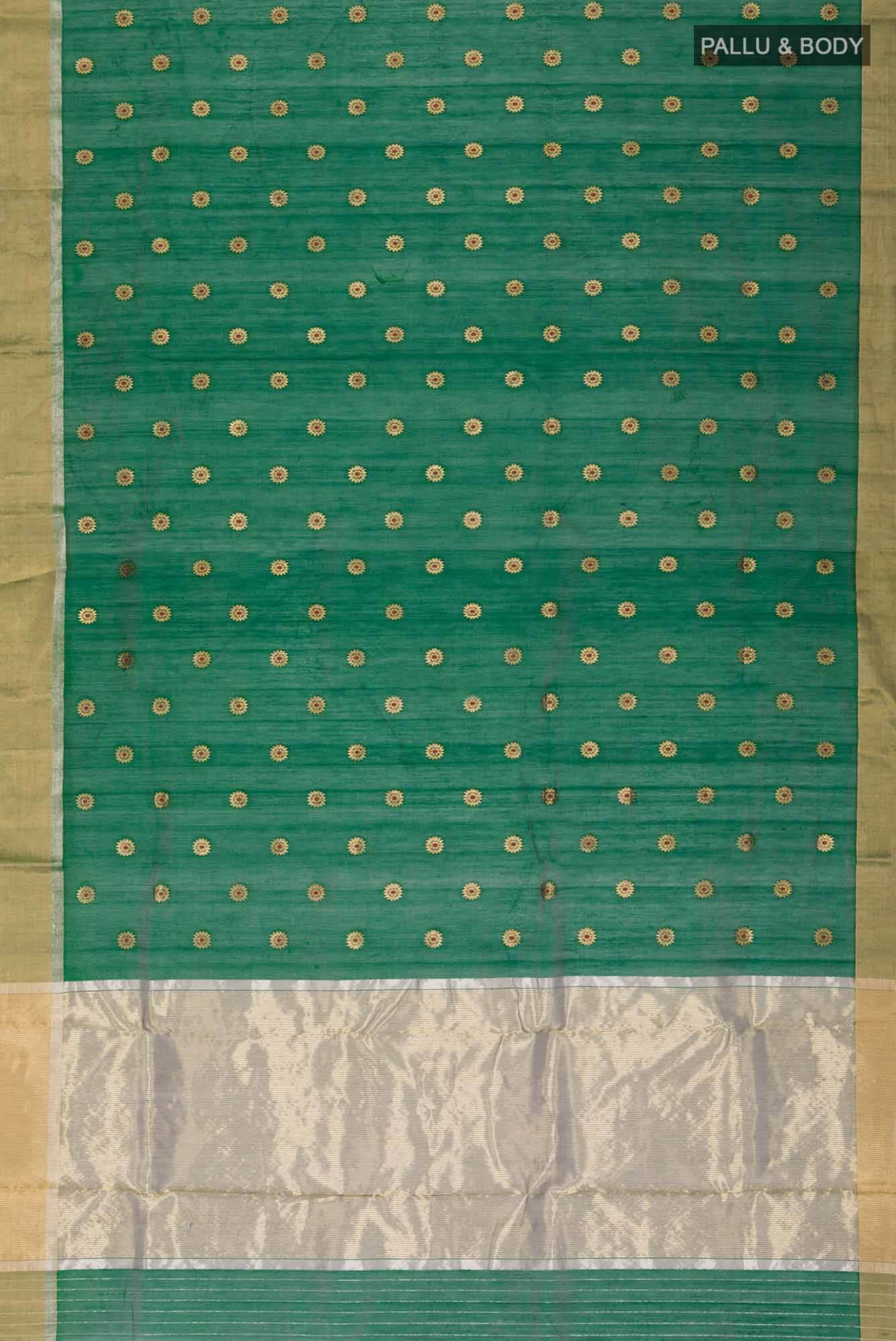 Green Chanderi Silk Cotton Saree