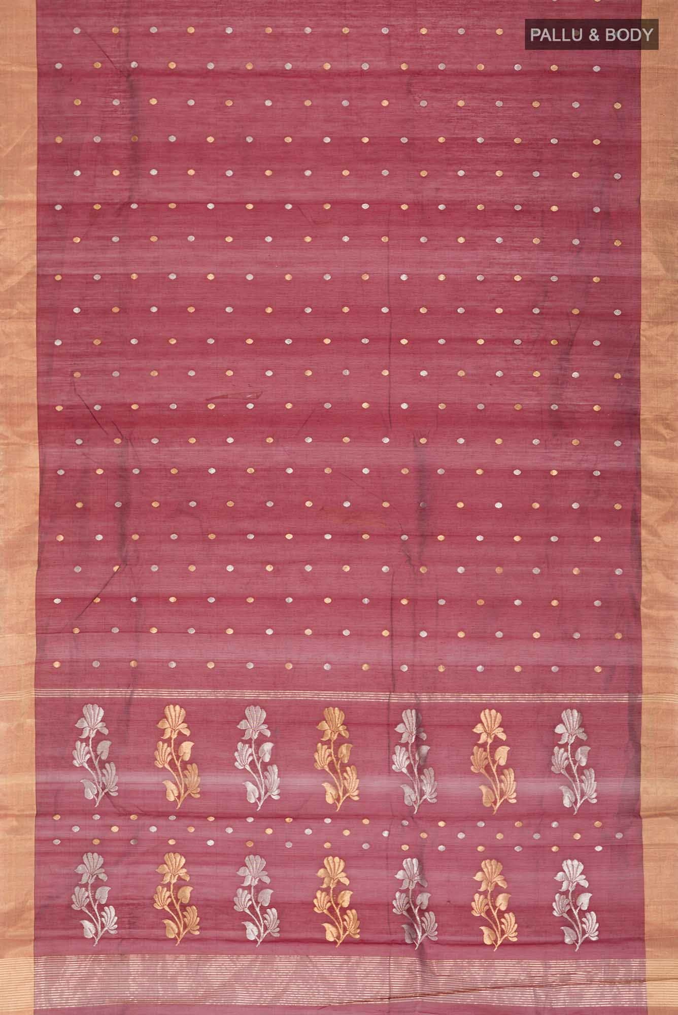 Maroon Chanderi Silk Cotton Saree